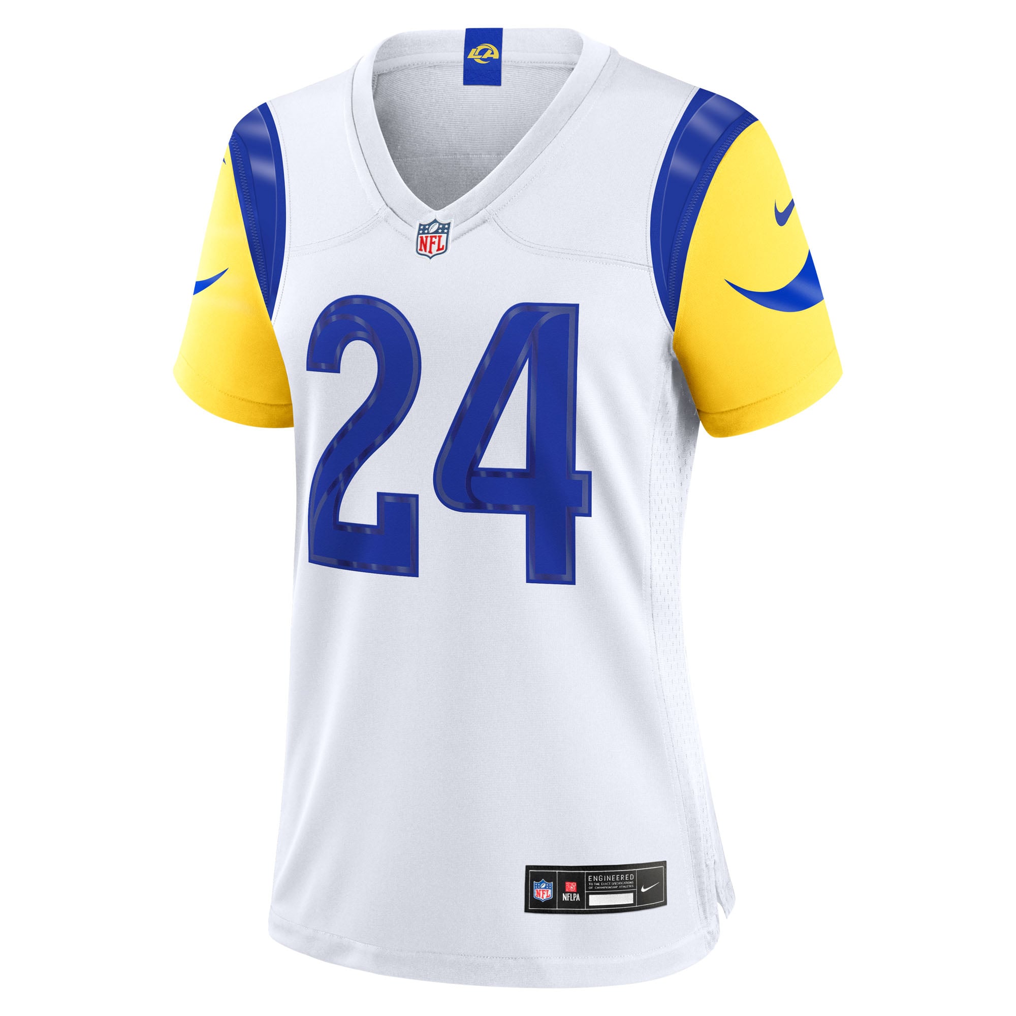 Maillot de match Nike Blake Corum blanc pour femme, Los Angeles Rams