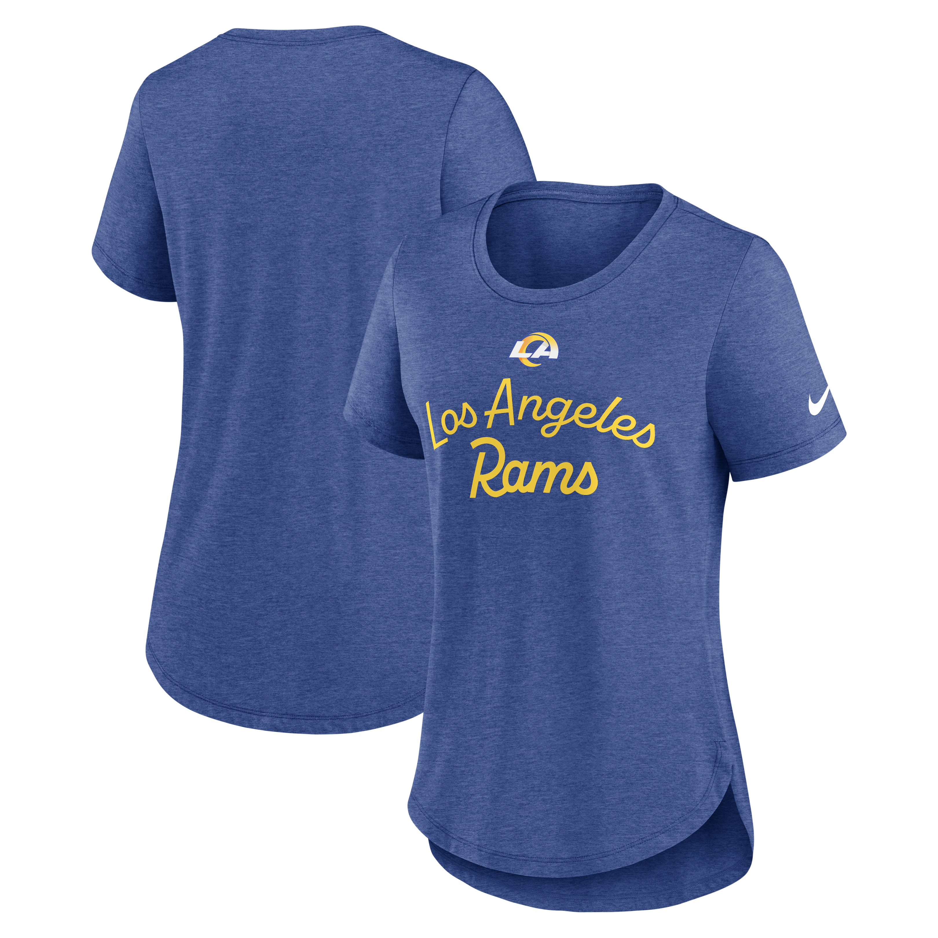 Women's Nike Heather Royal Los Angeles Rams Strong Safety Tri-Blend T-Shirt