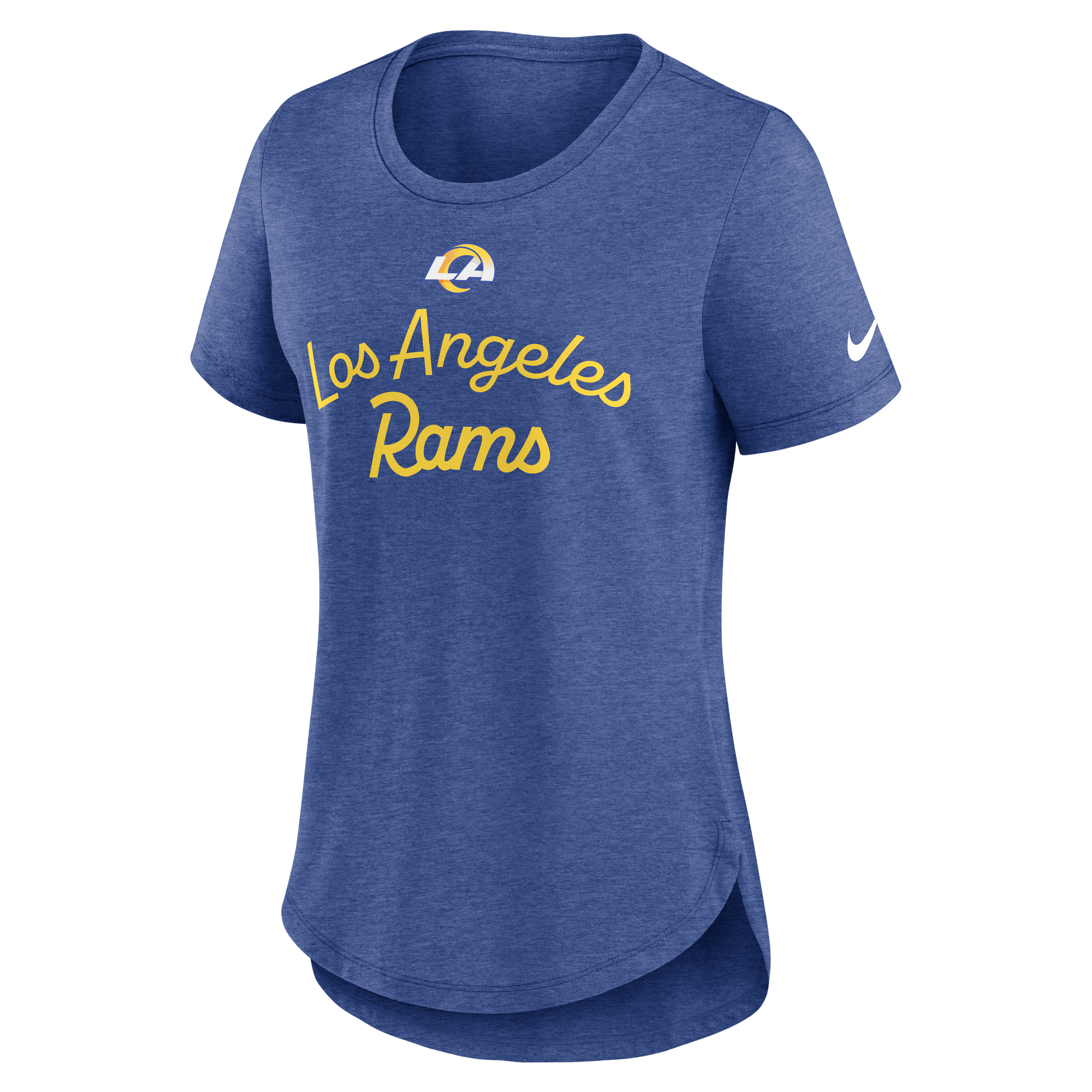 Women's Nike Heather Royal Los Angeles Rams Strong Safety Tri-Blend T-Shirt