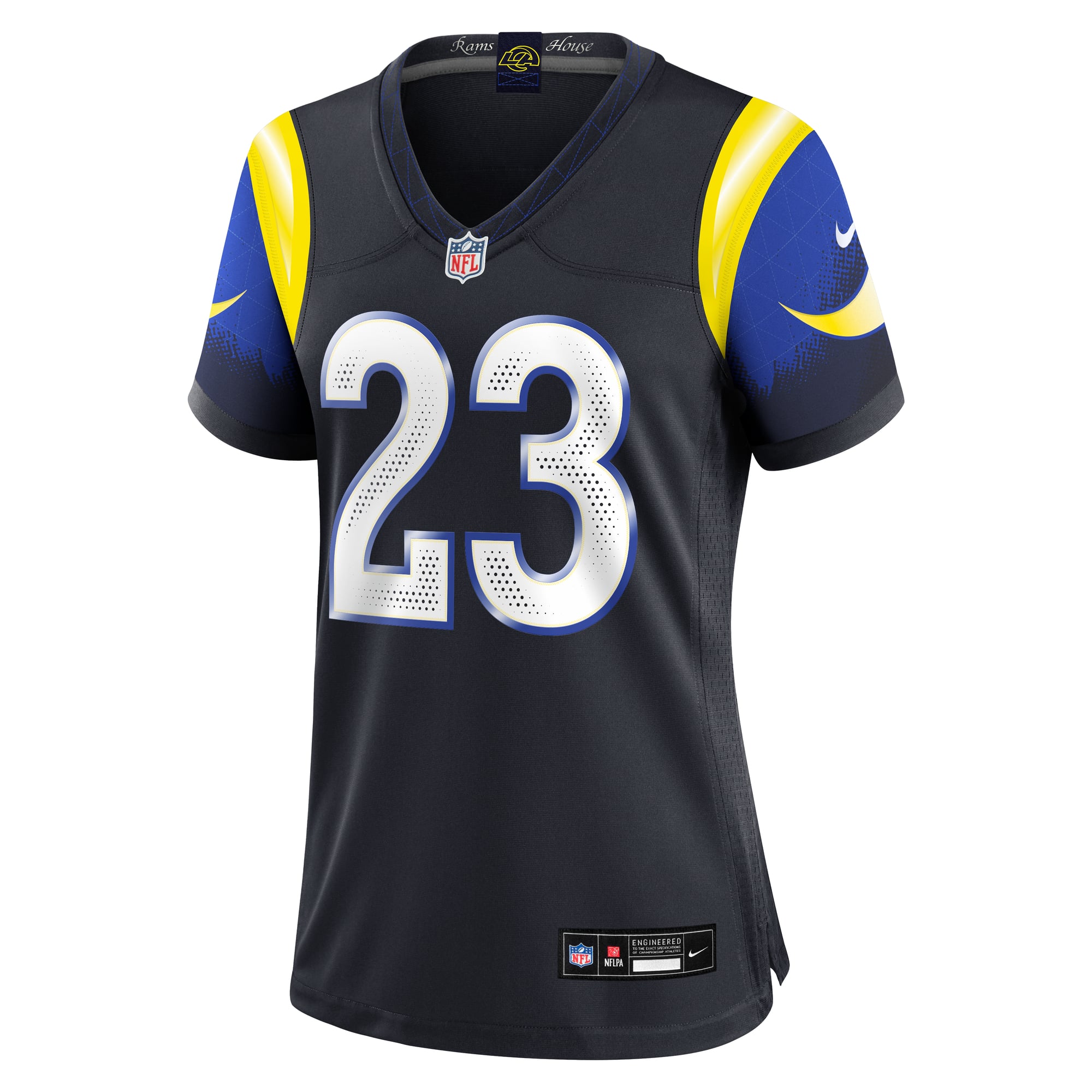 Maillot de match Nike Kyren Williams bleu foncé la collection Rivalries des Los Angeles Rams pour femmes