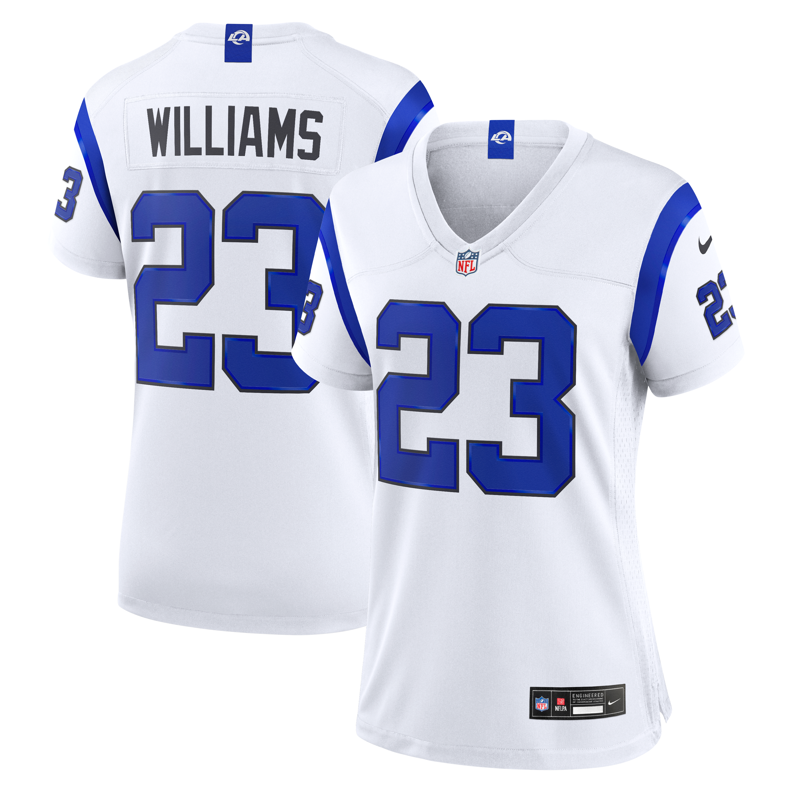 Maillot de match blanc Nike Kyren Williams Los Angeles Rams pour femme