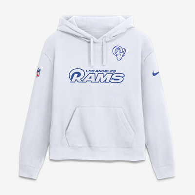 Los Angeles Rams Nike Women's Fearsome White Club Fleece Hoodie
