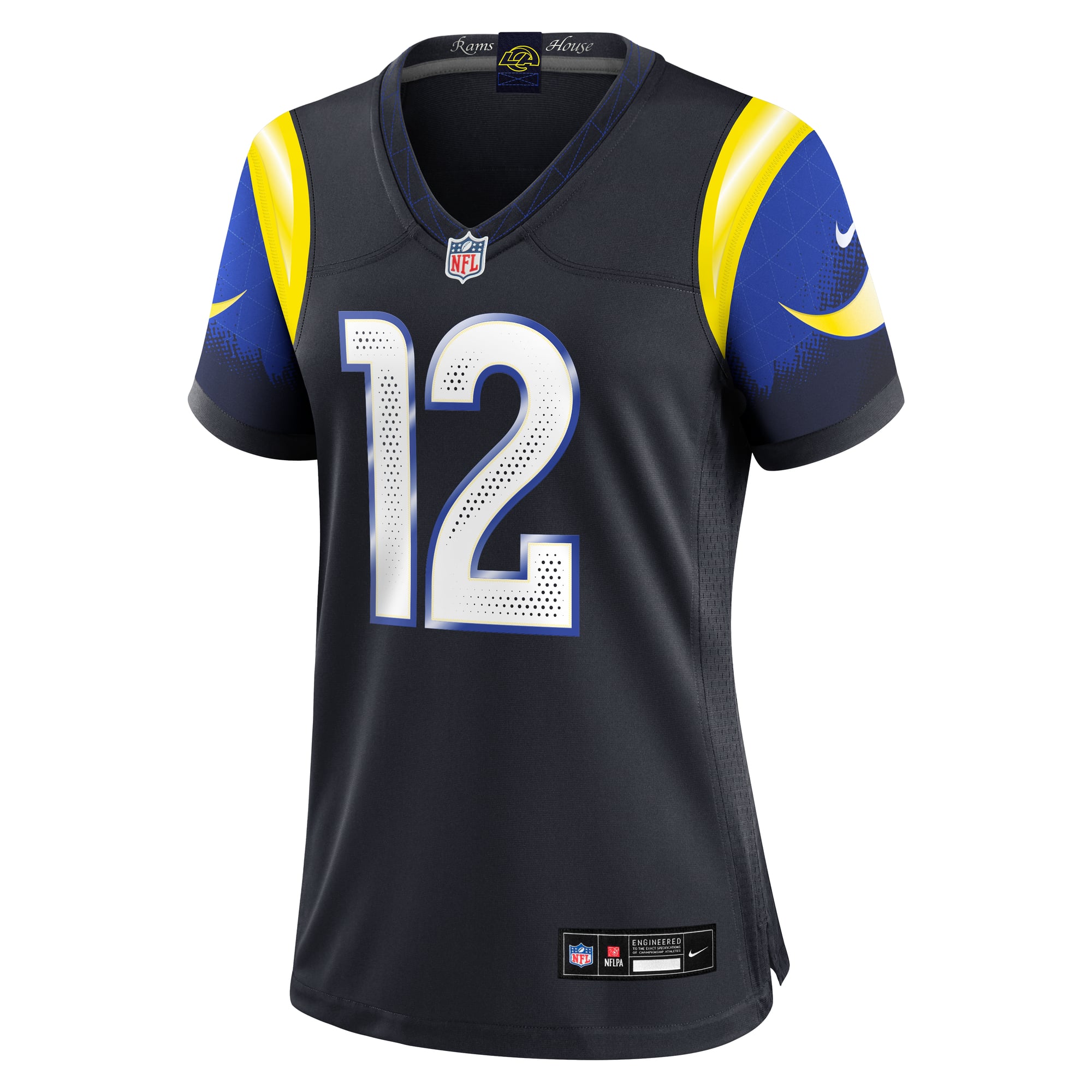 Maillot de match Nike Puka Nacua bleu foncé la collection Rivalries des Los Angeles Rams pour femmes
