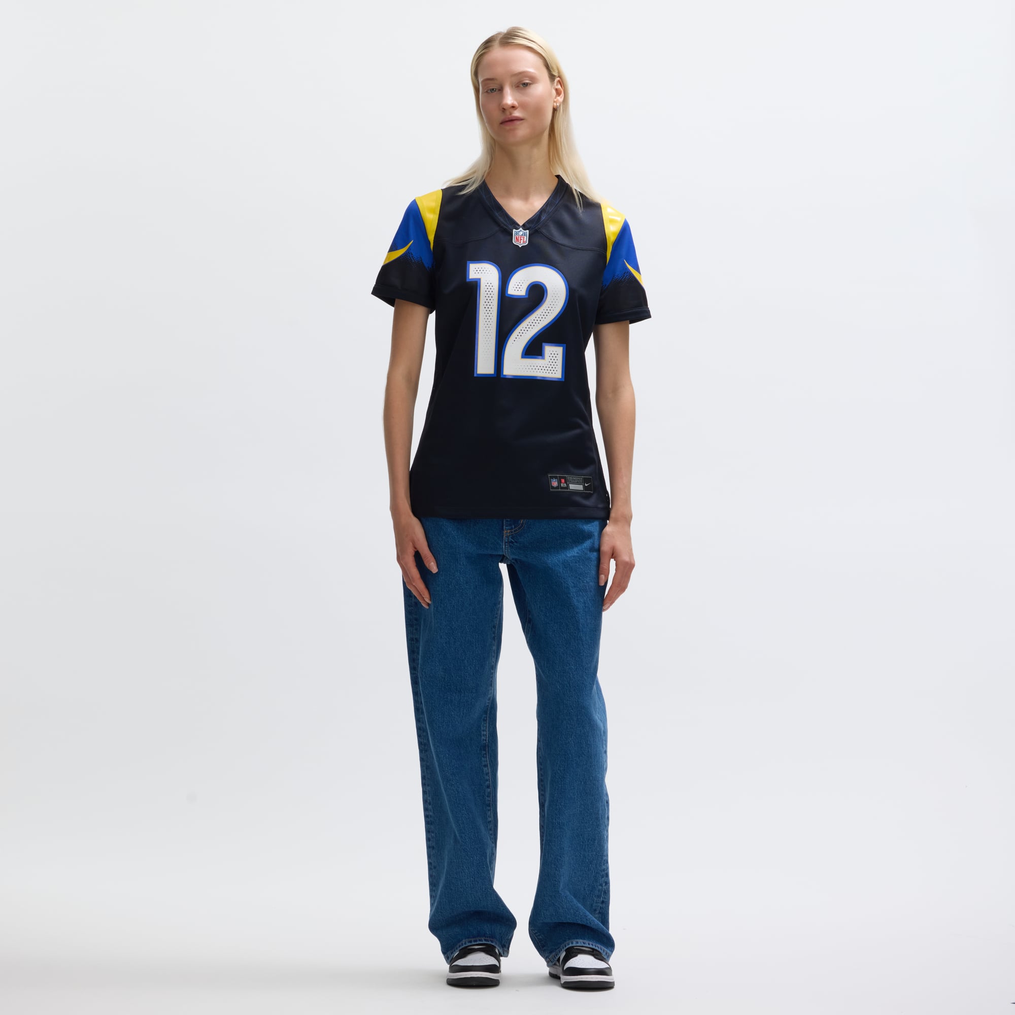 Maillot de match Nike Puka Nacua bleu foncé la collection Rivalries des Los Angeles Rams pour femmes