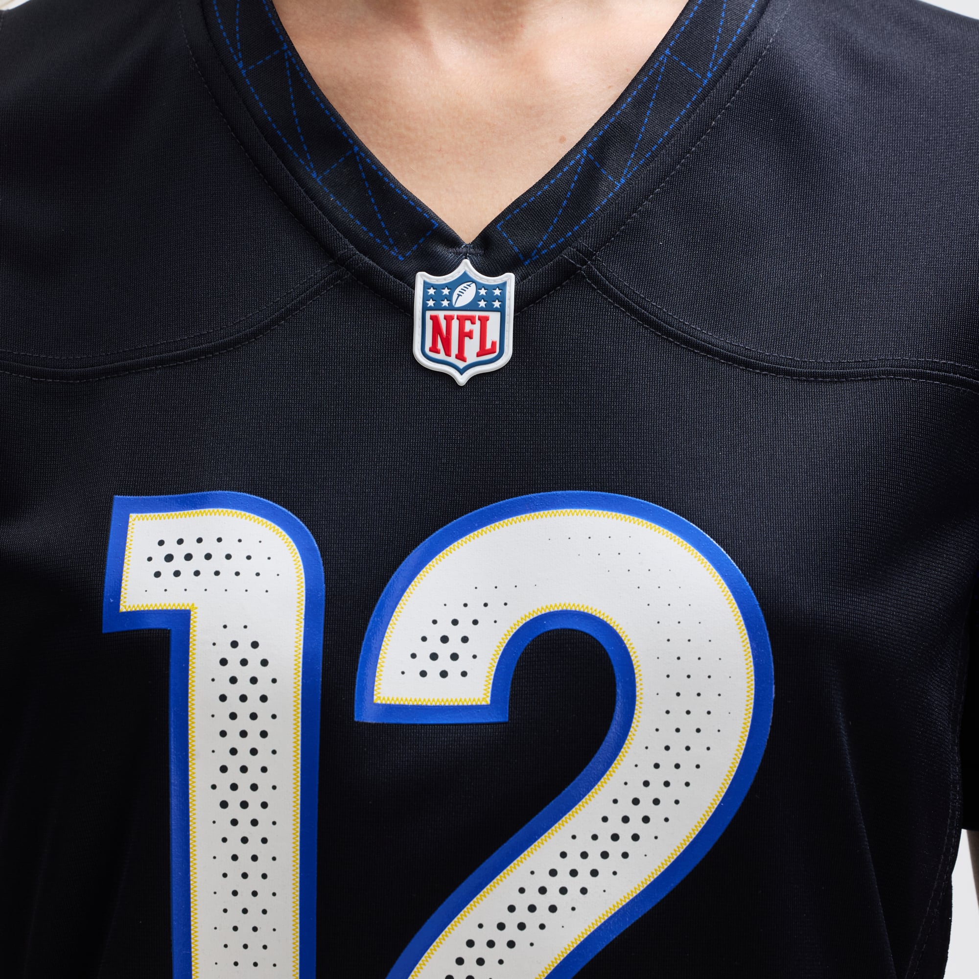 Maillot de match Nike Puka Nacua bleu foncé la collection Rivalries des Los Angeles Rams pour femmes