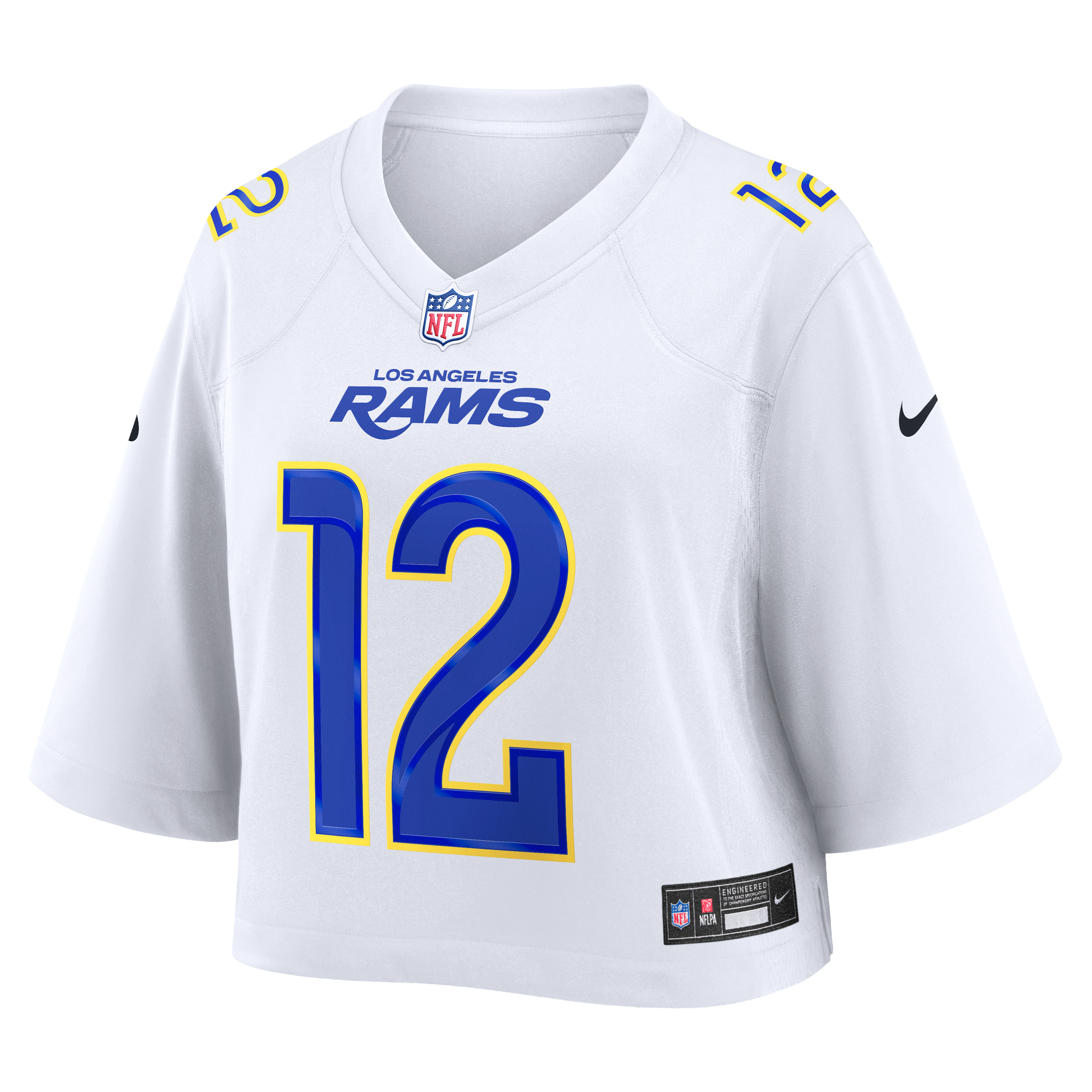 Women's Nike Puka Nacua White Los Angeles Rams Cropped Fashion Game Jersey