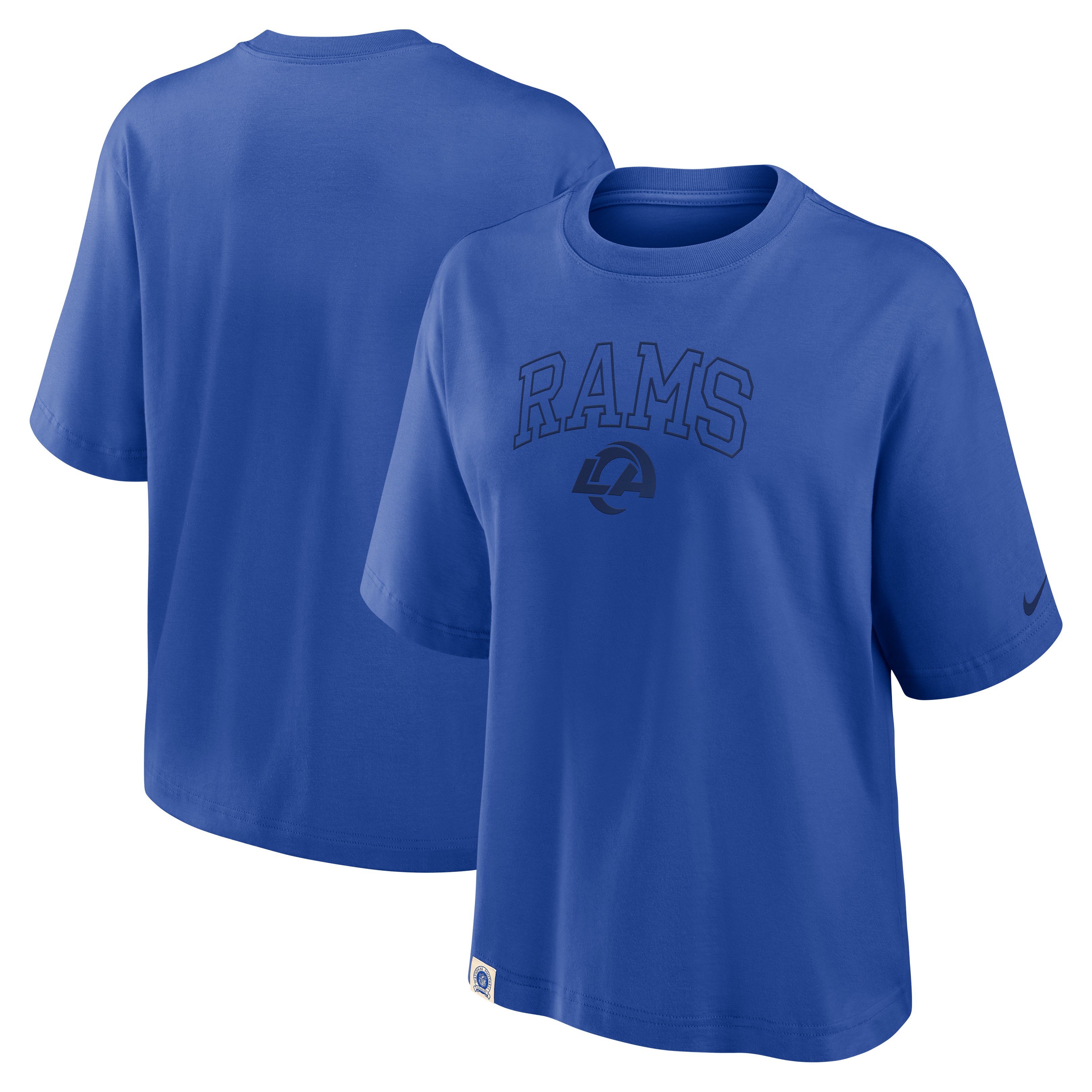 T-shirt Nike Lockup Boxy Royal Los Angeles Rams pour femme
