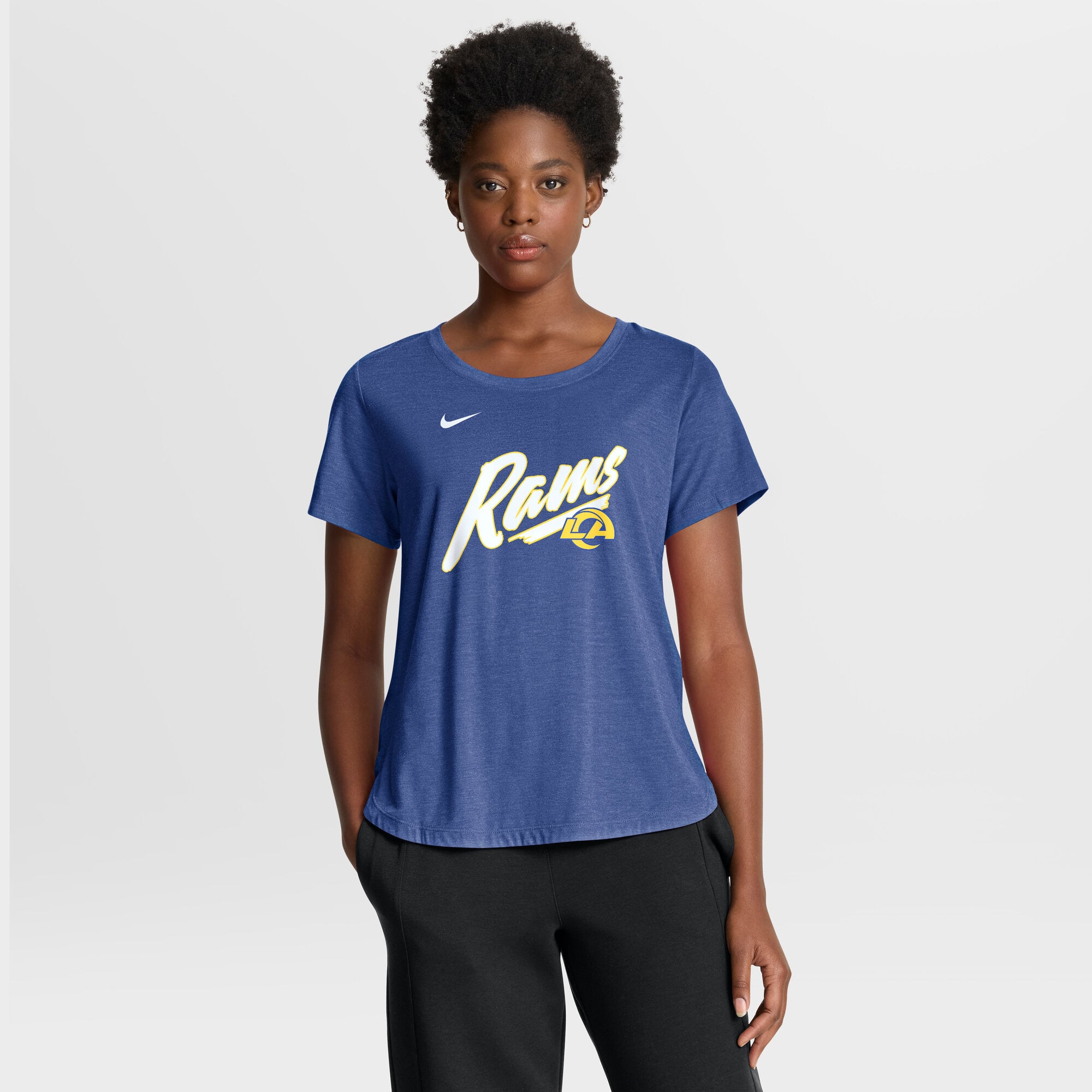 Women's Nike Royal Los Angeles Rams Primetime Tri-Blend T-Shirt