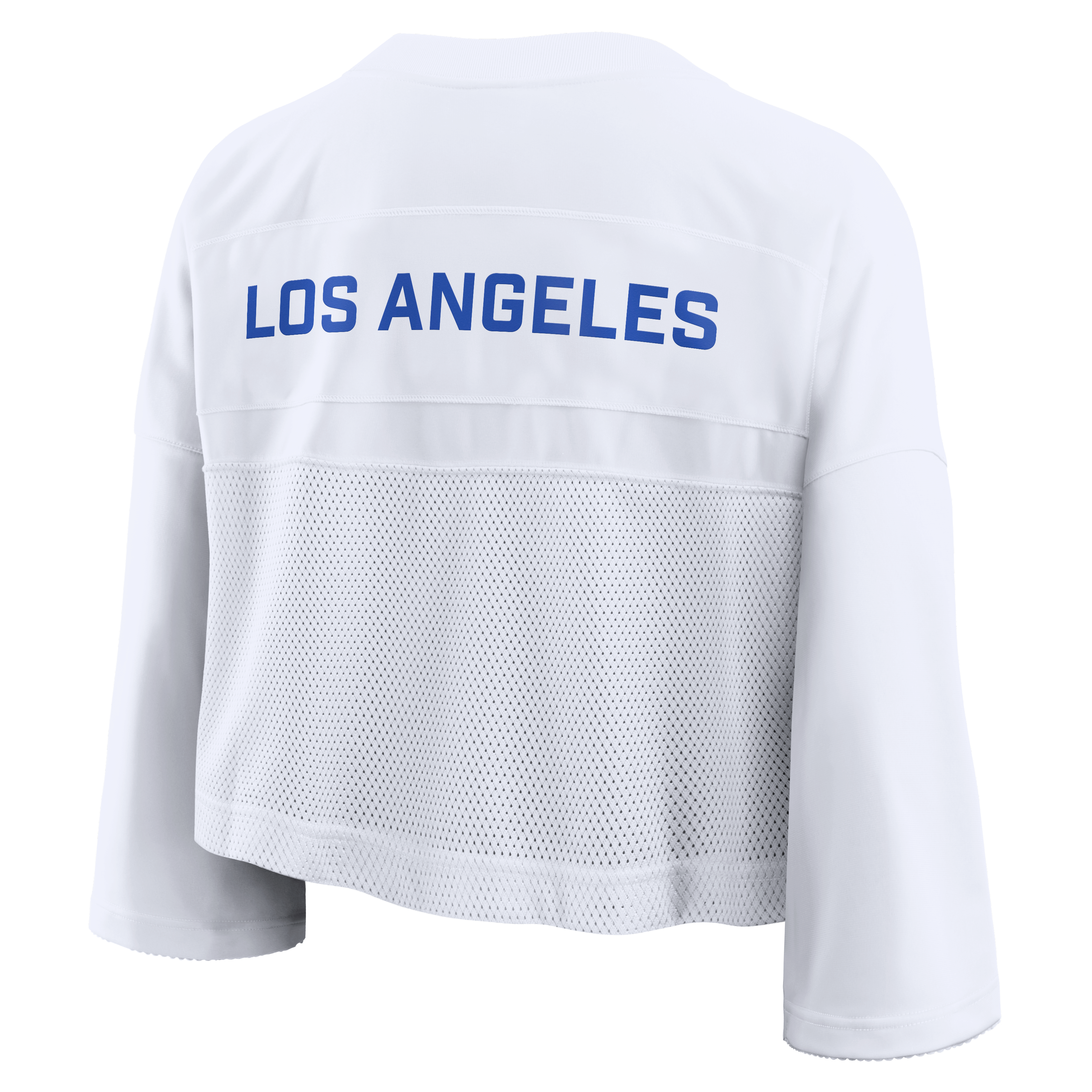 Women's Nike White Los Angeles Rams Wide Receiver Cropped Mesh Dri-FIT Fashion Jersey