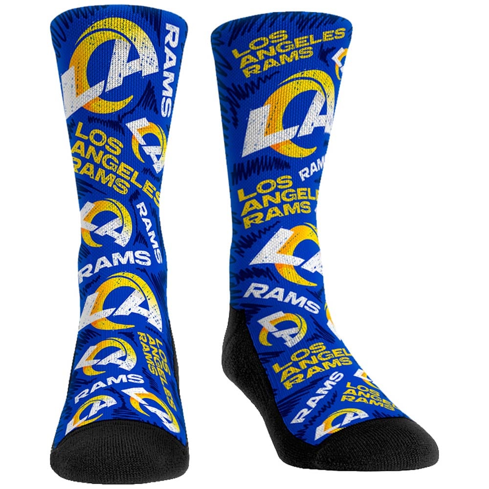 Women's Rock Em Socks Los Angeles Rams Logo Sketch Crew Socks