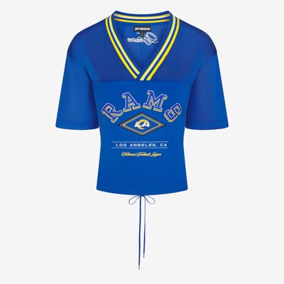 Los Angeles Rams Off Season Women's Lace-Back V-Neck T-Shirt - Royal