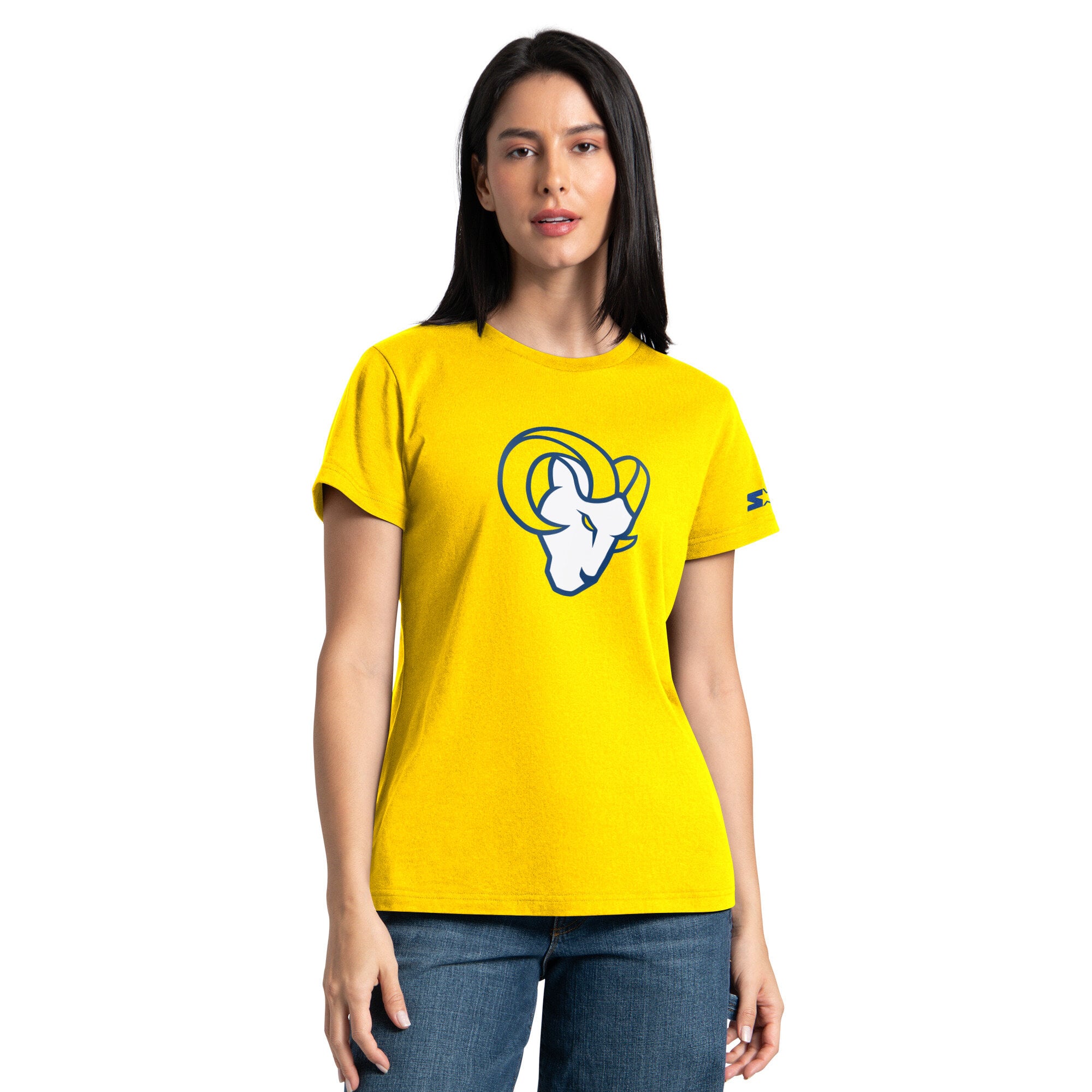 Ensemble sweat à capuche et t-shirt Starter or/bleu royal pour femme, Los Angeles Rams