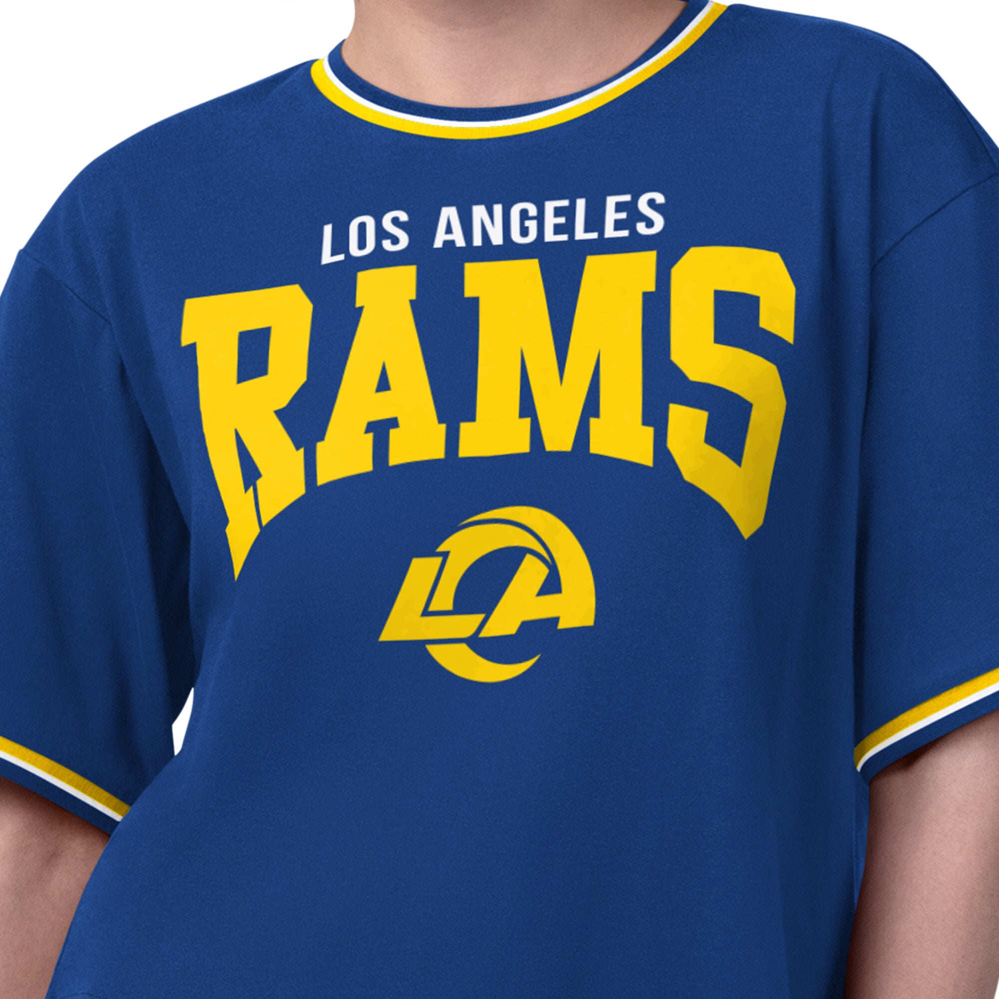 T-shirt court Ace des Rams de Los Angeles, couleur Royal, pour femmes