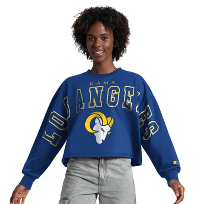 Los Angeles Rams Starter Women's Bleachers Cropped Sweatshirt - Royal