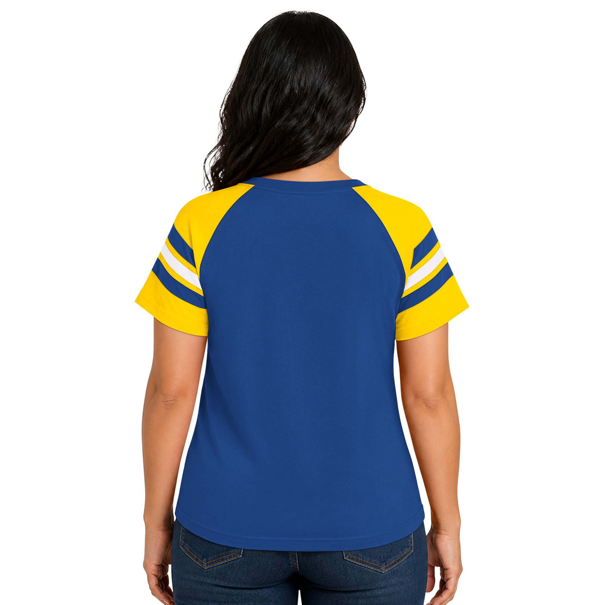 T-shirt raglan grande taille Starter Royal Los Angeles Rams Game On pour femme