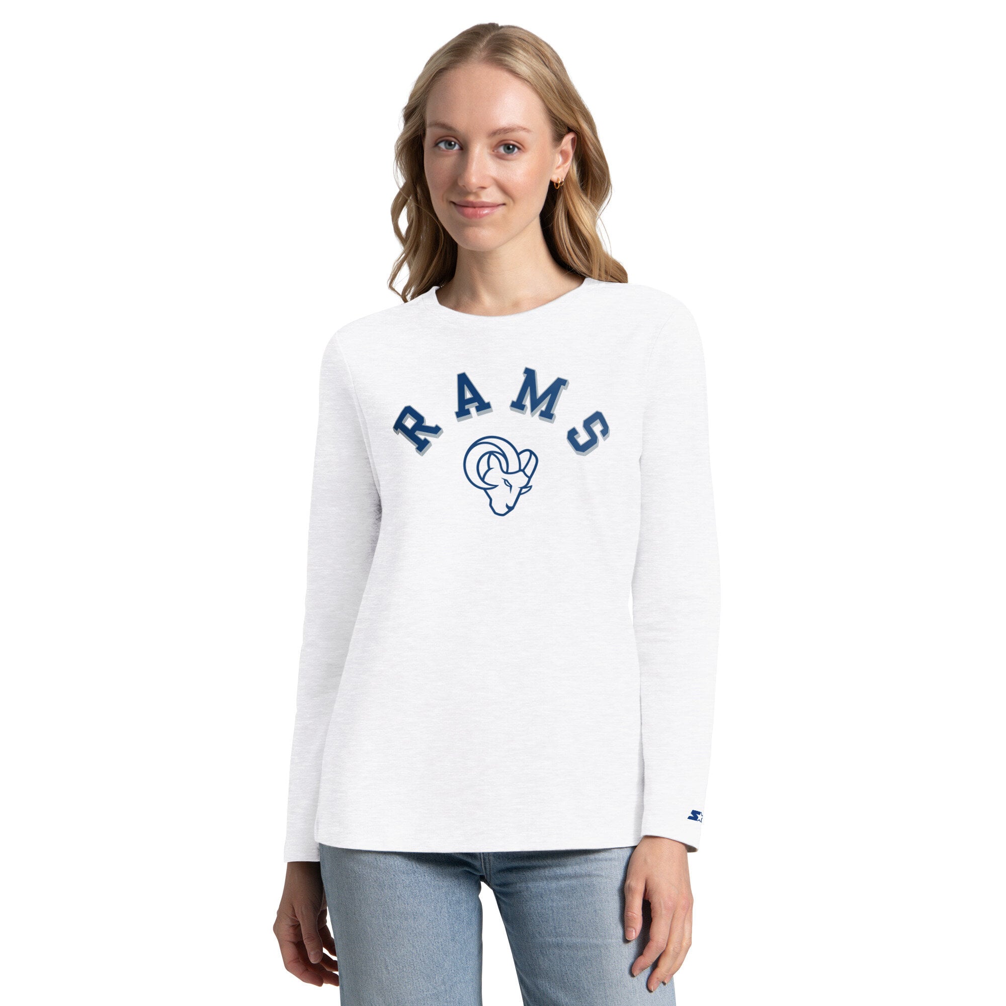 Pack de t-shirts à manches courtes et longues Starter Royal/Ash pour femmes, Los Angeles Rams