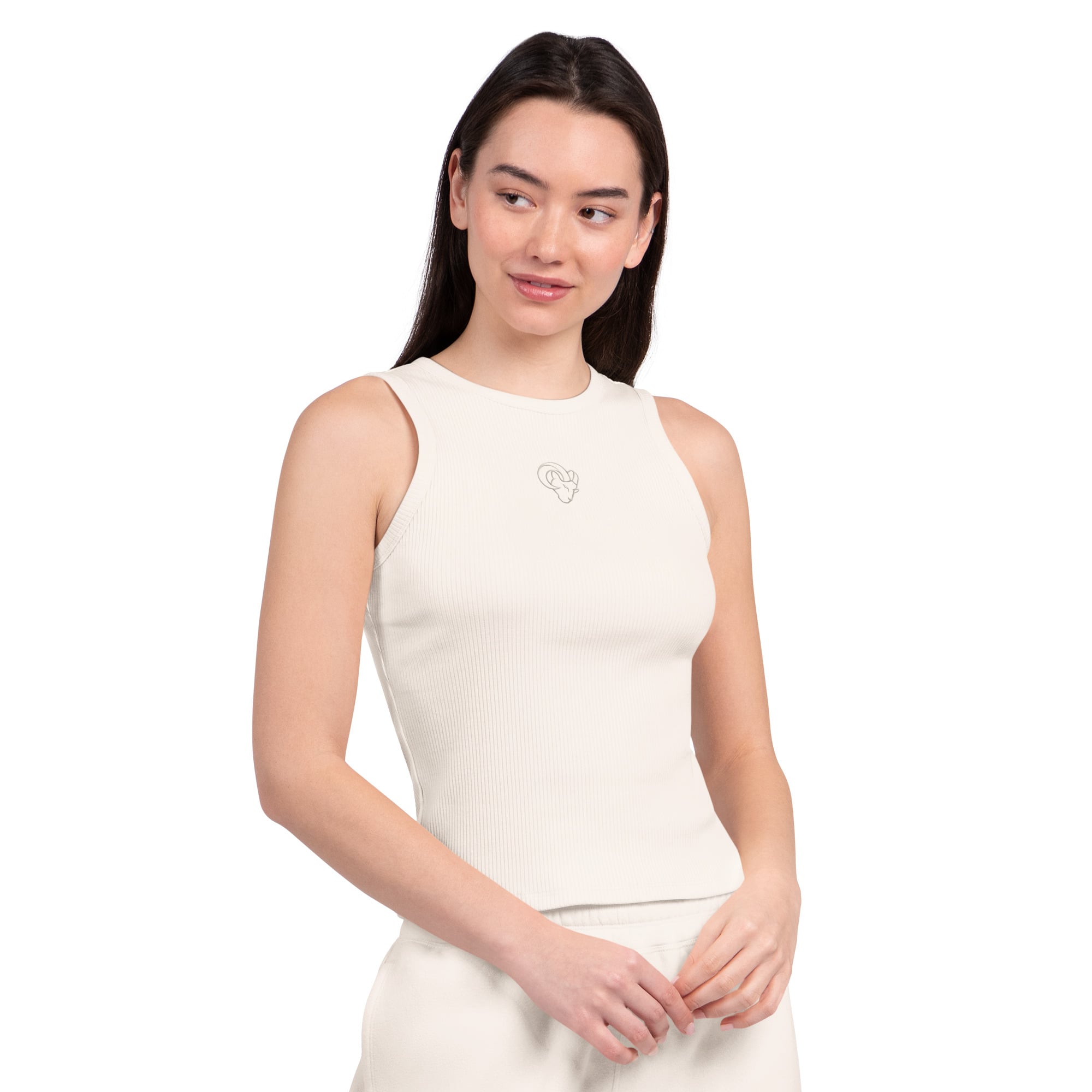Débardeur court athleisure blanc Starter pour femme, Los Angeles Rams