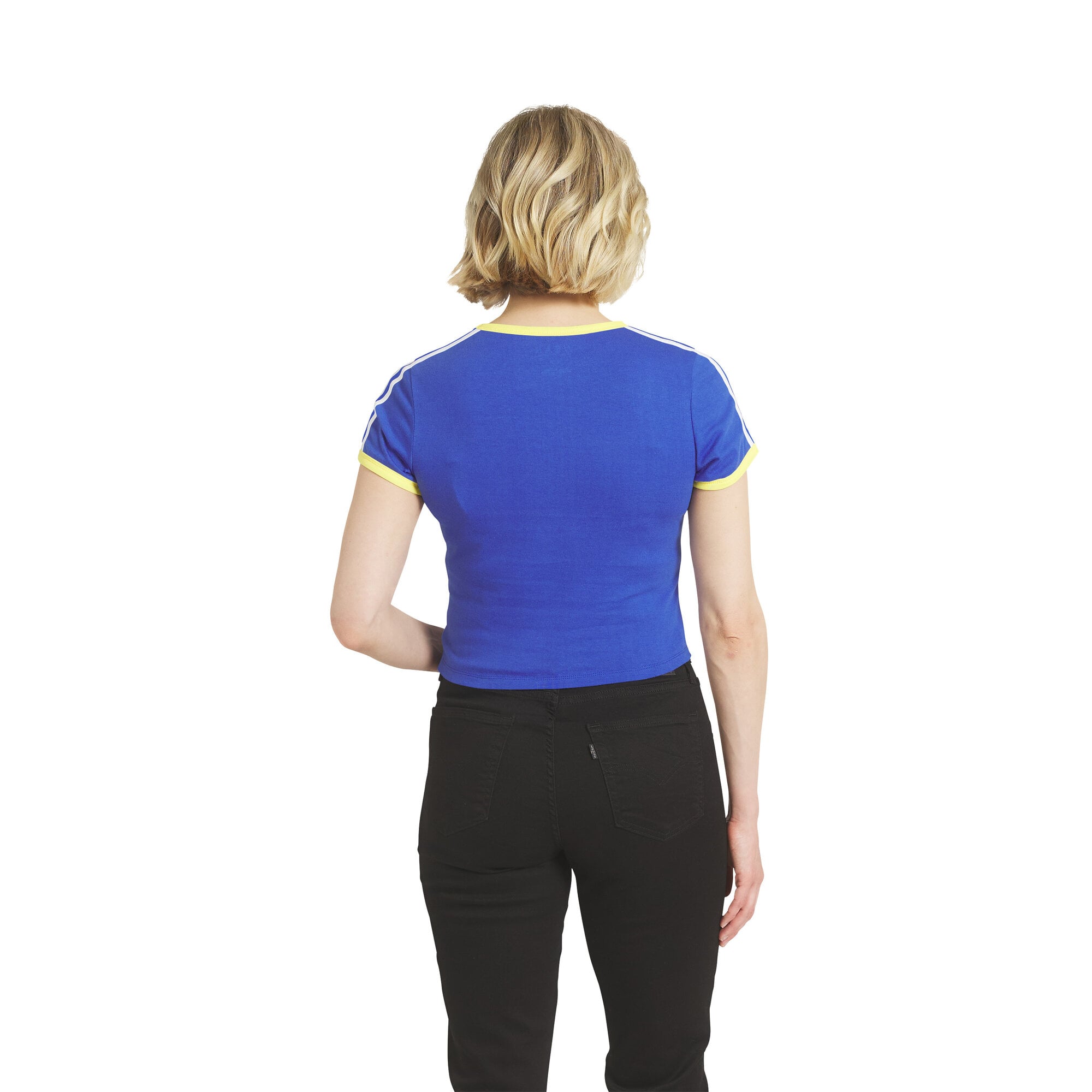 T-shirt court rétro à manches courtes pour femme WEAR by Erin Andrews Royal Los Angeles Rams