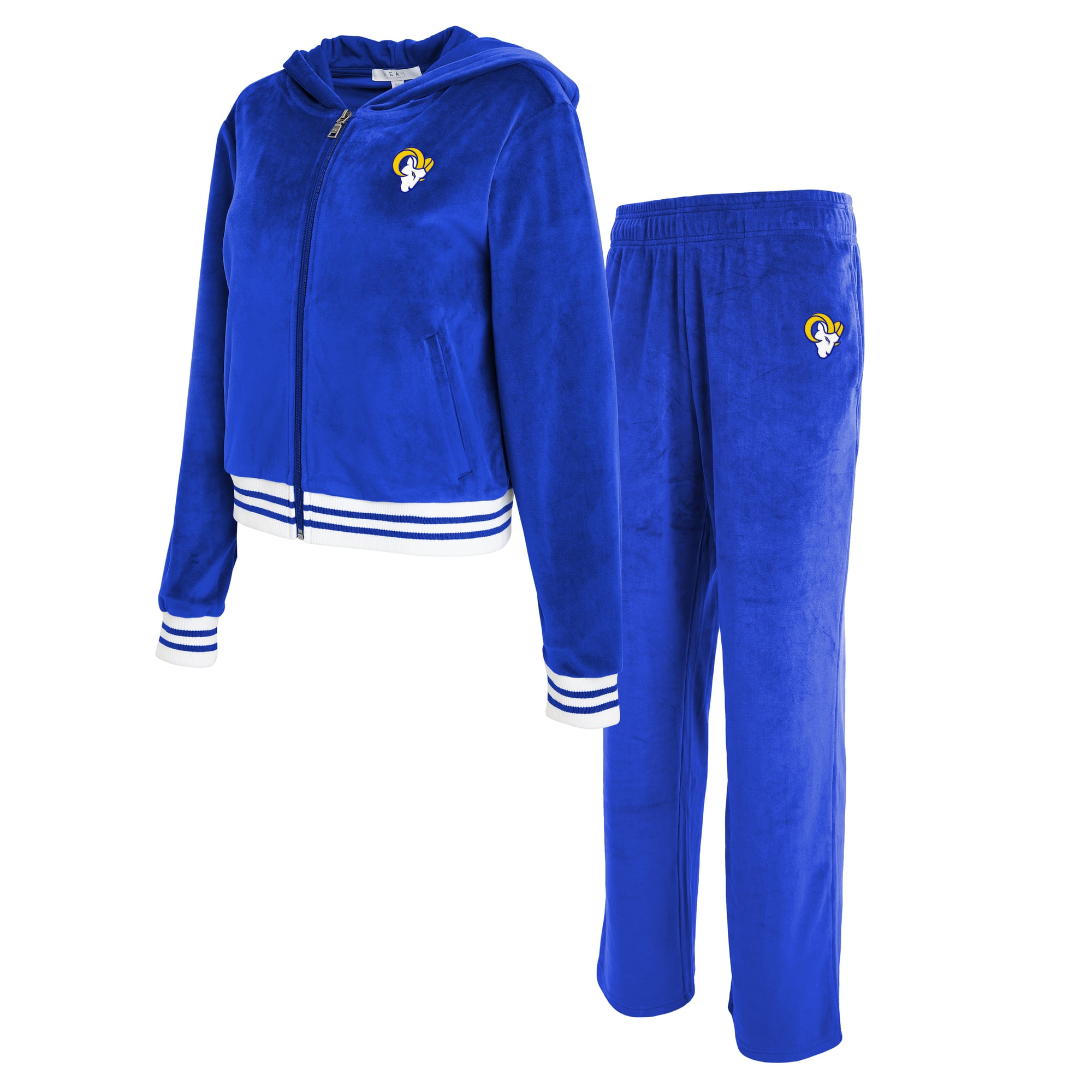 Survêtement en velours Royal Los Angeles Rams pour femmes de la marque WEAR by Erin Andrews