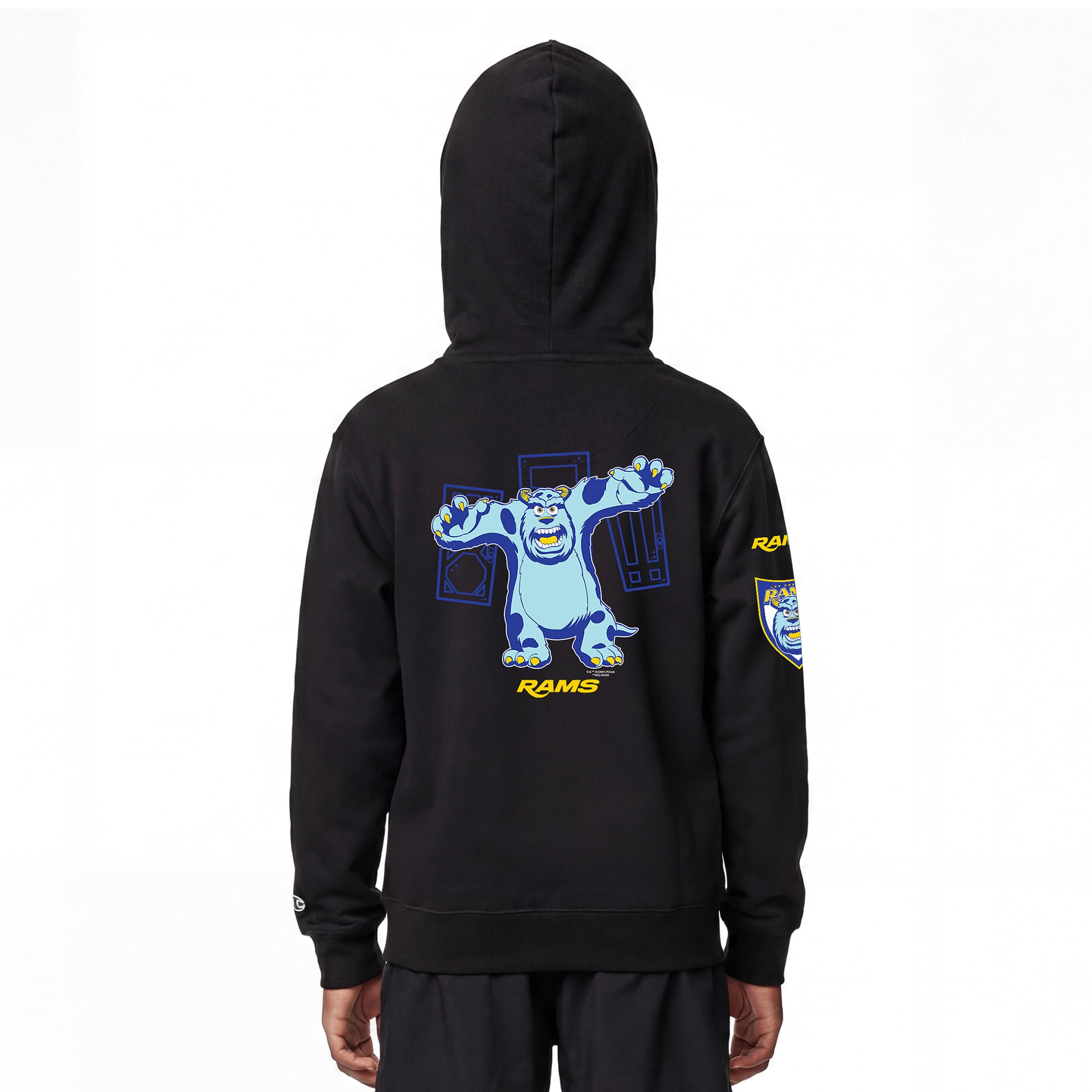 Youth Disney x Champion Black Los Angeles Rams Sulley Full-Zip Hoodie