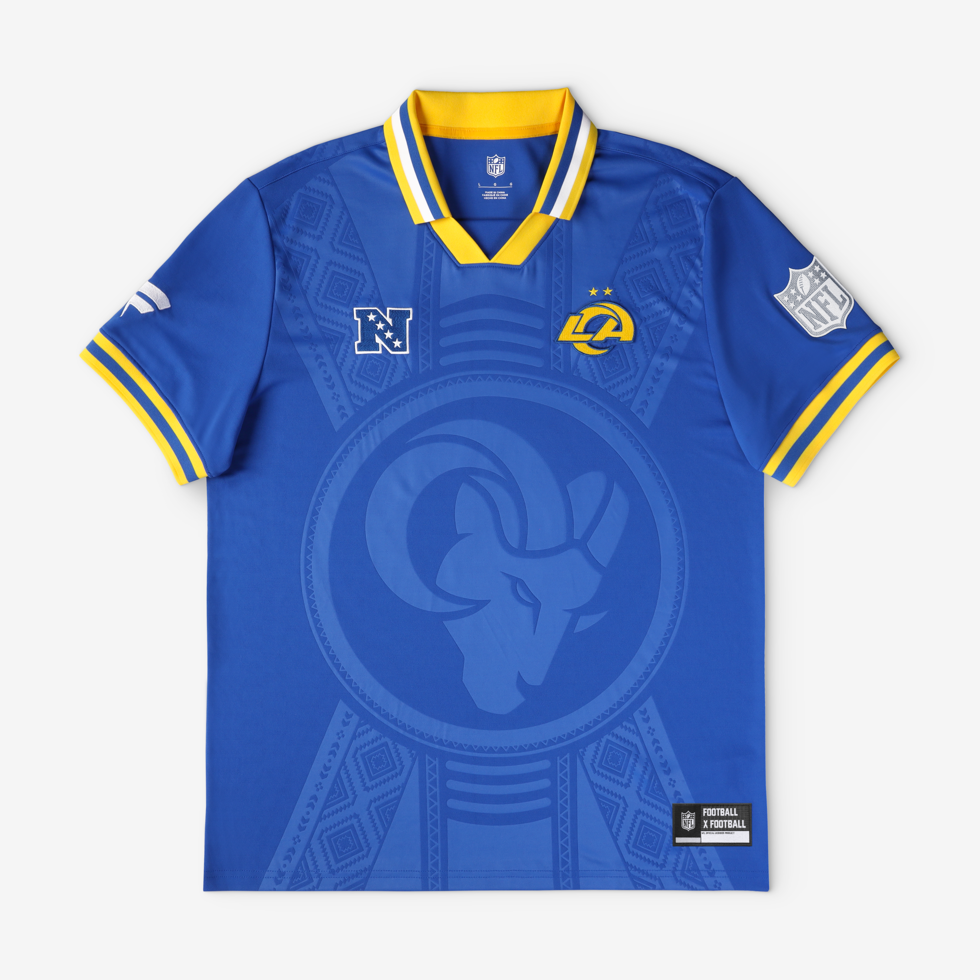 Youth Fanatics Royal Los Angeles Rams Football x Collared Fan Top