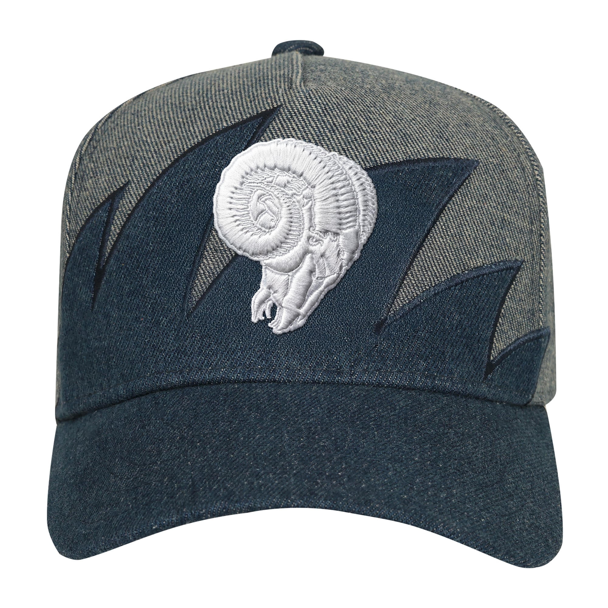 Youth Mitchell & Ness Denim Los Angeles Rams Sharktooth Pro Pinch Adjustable Hat