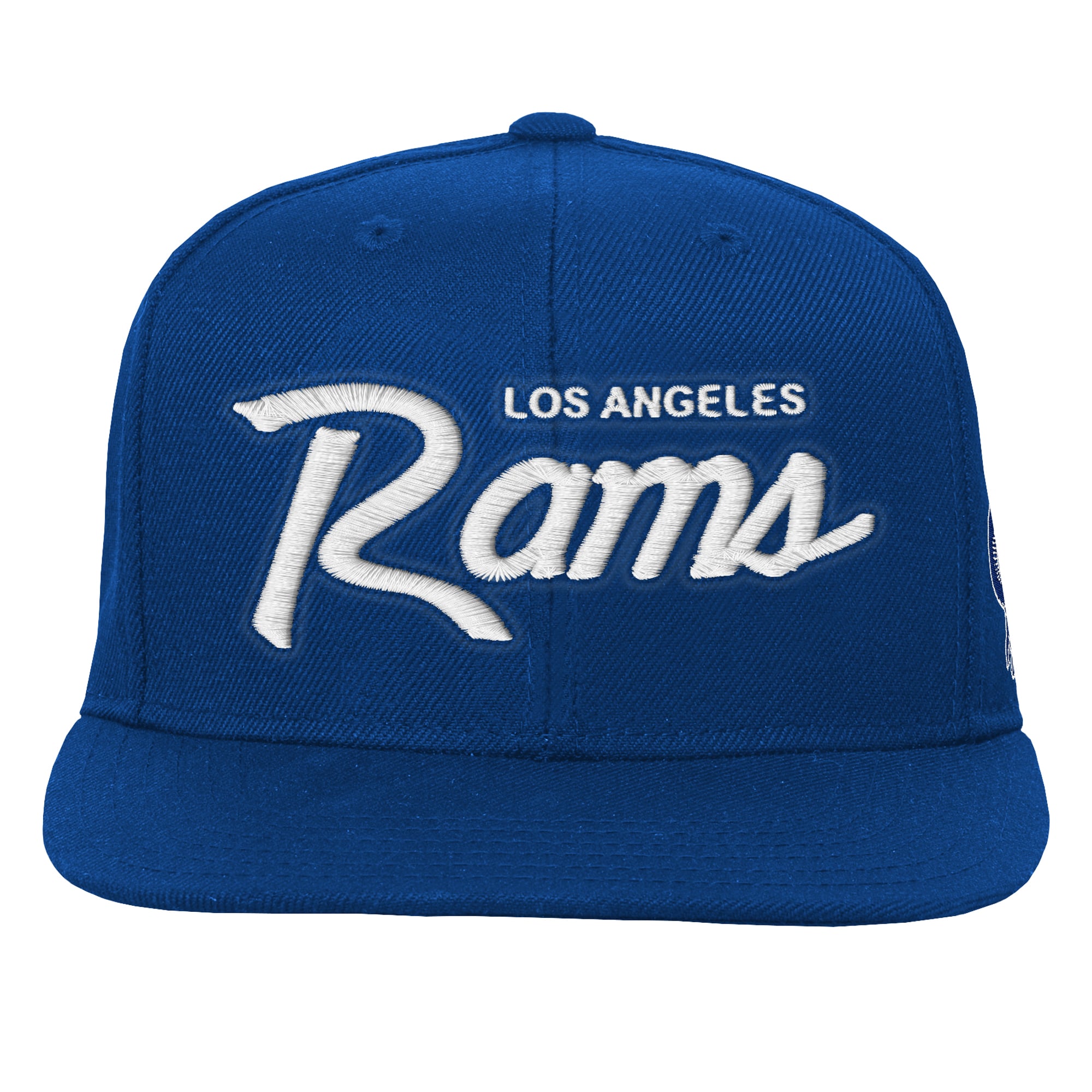 Youth Mitchell & Ness Royal Los Angeles Rams Head Coach Flat Brim Snapback Hat