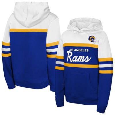  Los Angeles Rams Mitchell & Ness Youth Throwback Head Coach Hoodie - Royal