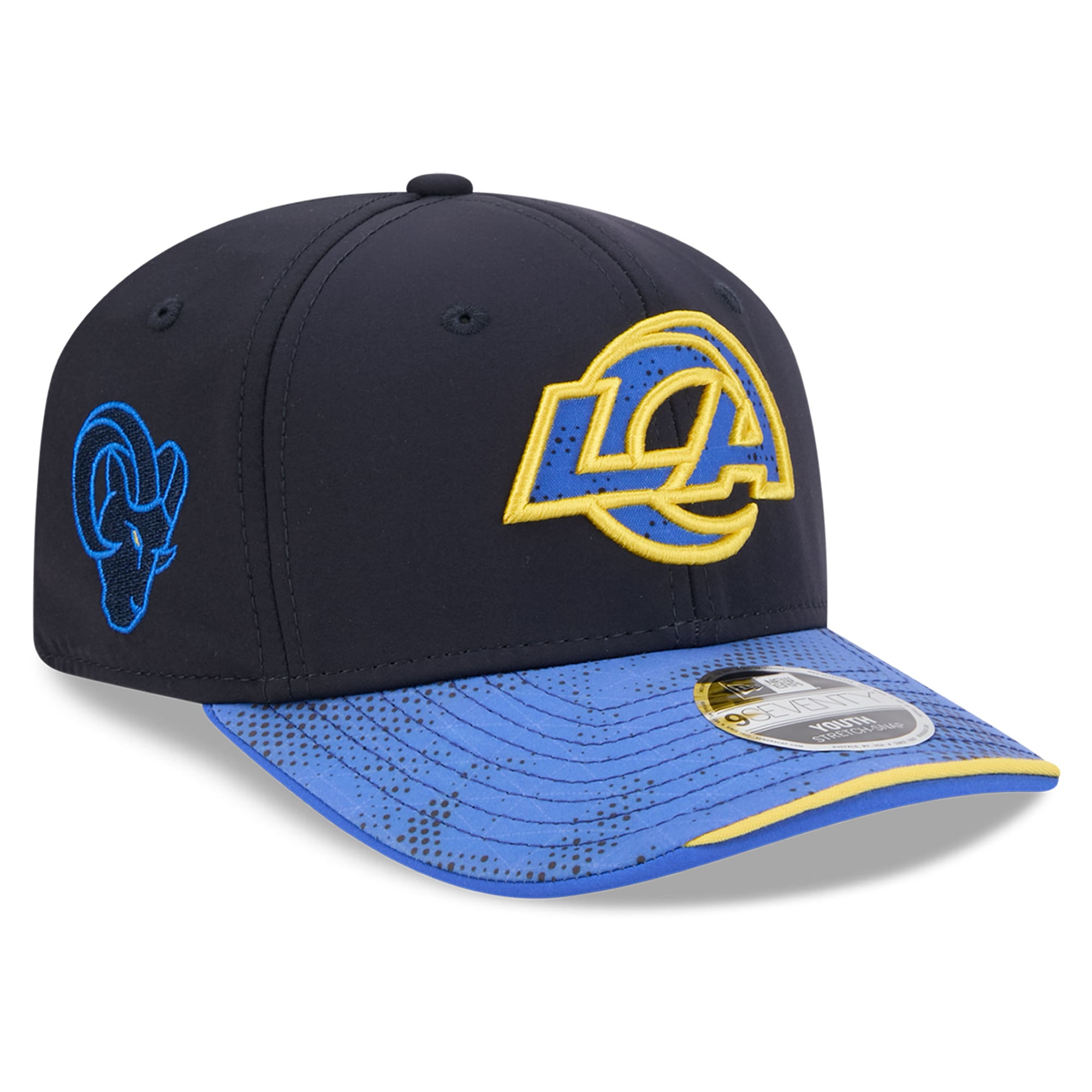 Youth New Era Navy Los Angeles Rams Rivalries Collection 9SEVENTY Adjustable Hat