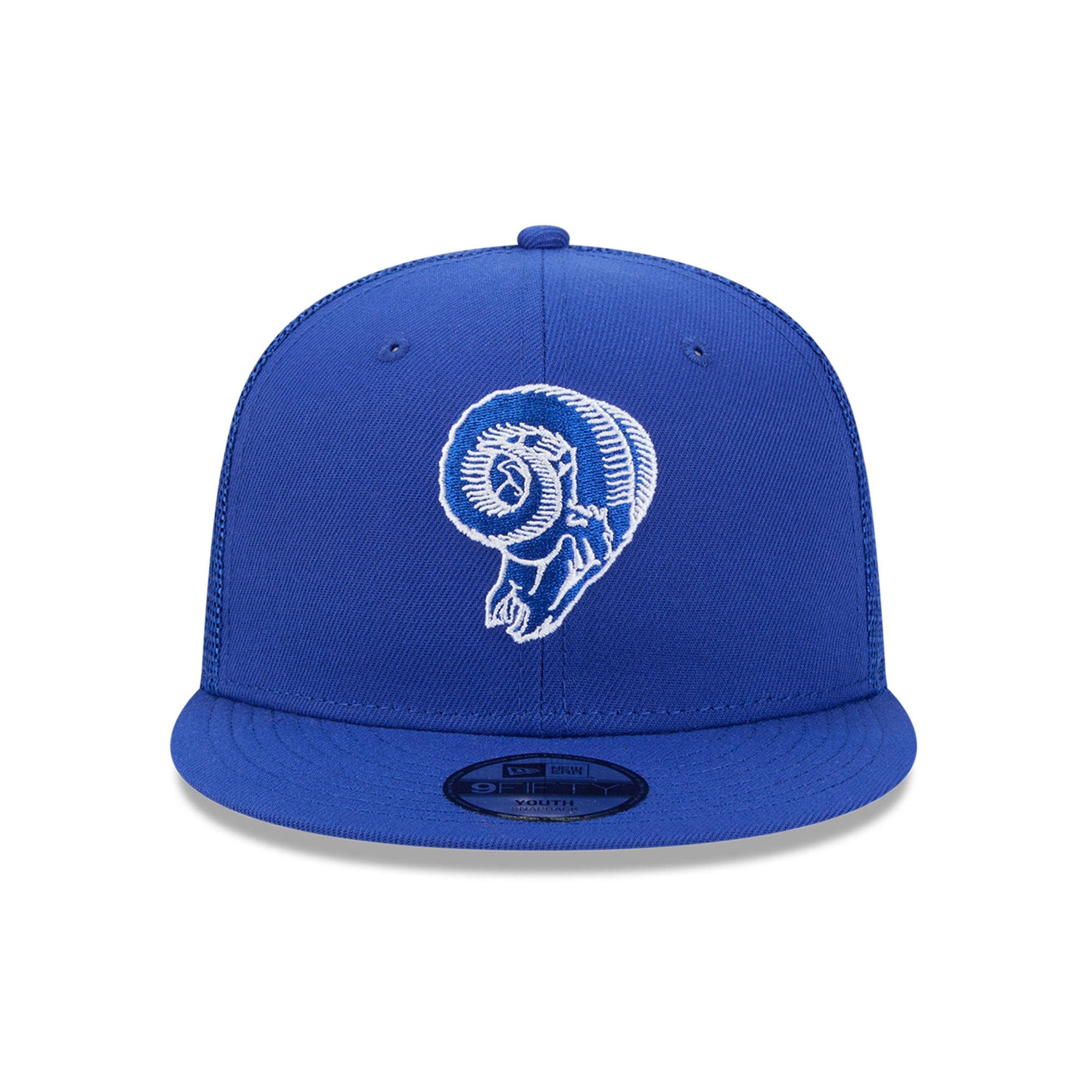 Casquette trucker rétro New Era Royal Los Angeles Rams 9FIFTY pour jeunes