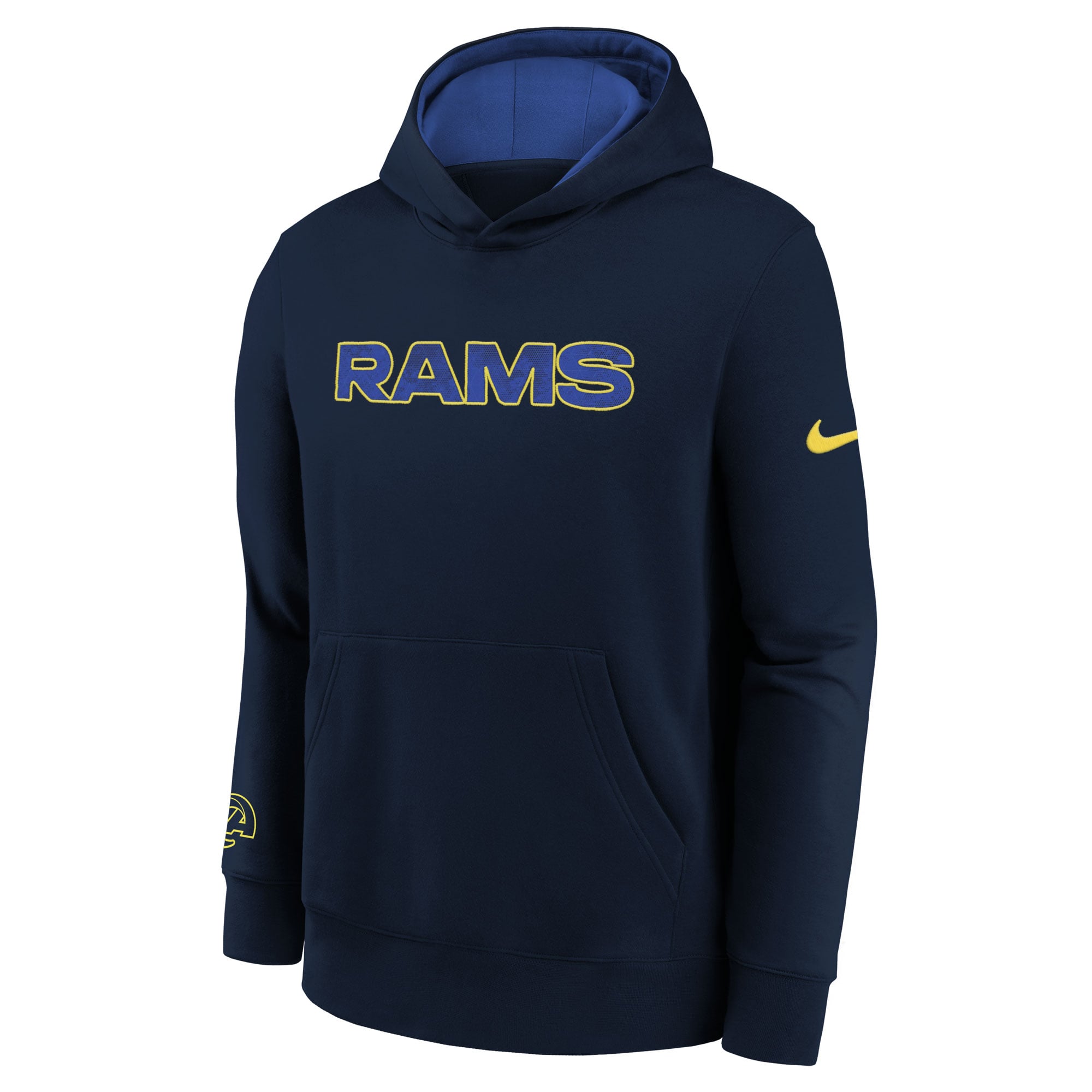 Sweat à capuche Nike bleu foncé pour enfant, collection Rivalries des Los Angeles Rams.