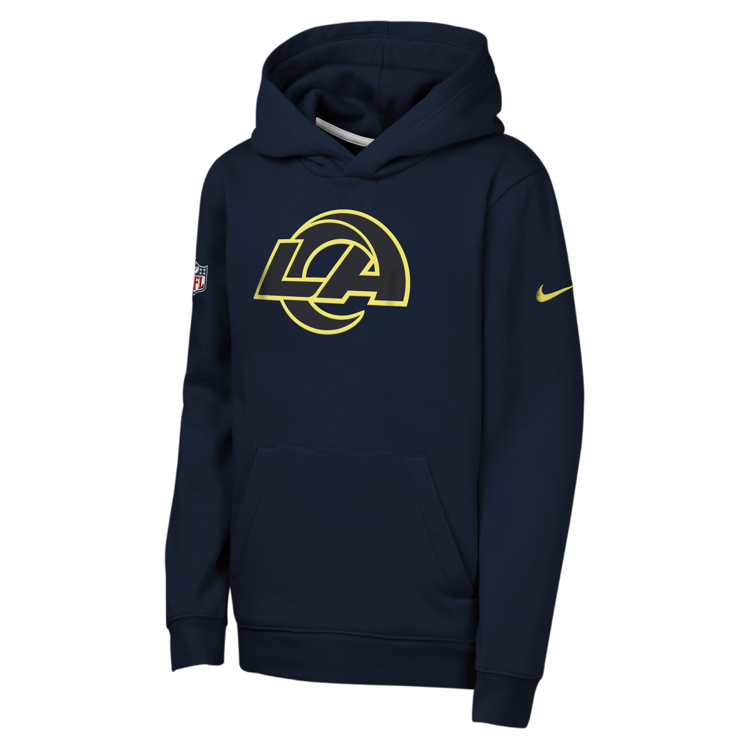 Youth Nike Dark Blue Los Angeles Rams Rivalries Collection Sideline Club Fleece Pullover Hoodie