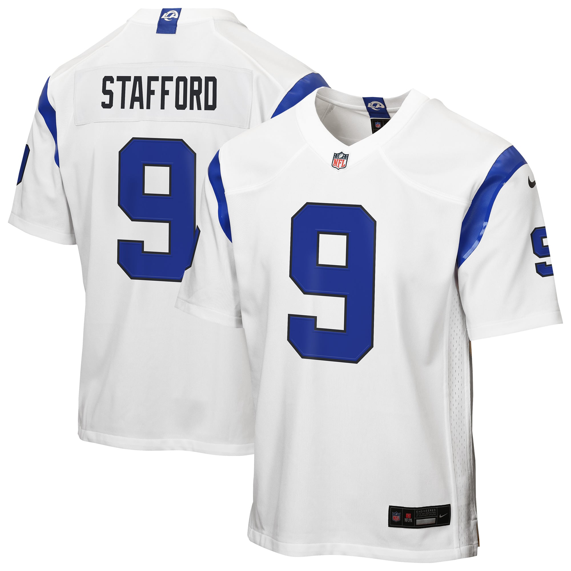 Maillot de match alternatif blanc Fearsome Matthew Stafford, Los Angeles Rams, pour jeunes, Nike, Nike.