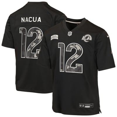 Puka Nacua Los Angeles Rams Nike Youth 2026 Salute to Service Game Jersey  - Black
