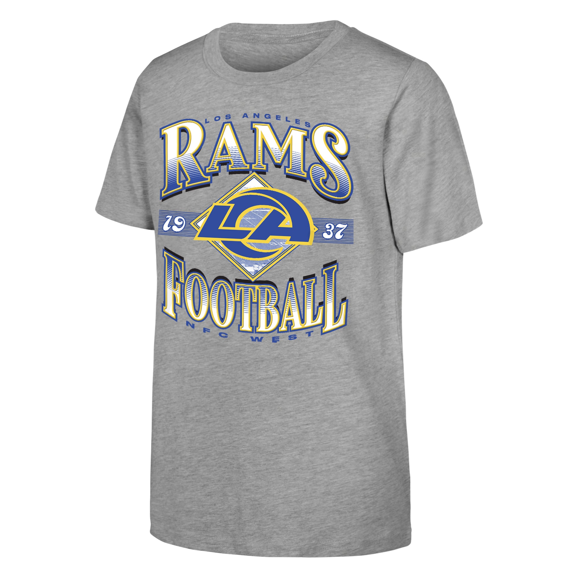 T-shirt Youth Outerstuff Heather Gray Los Angeles Rams NFL Of Days Past