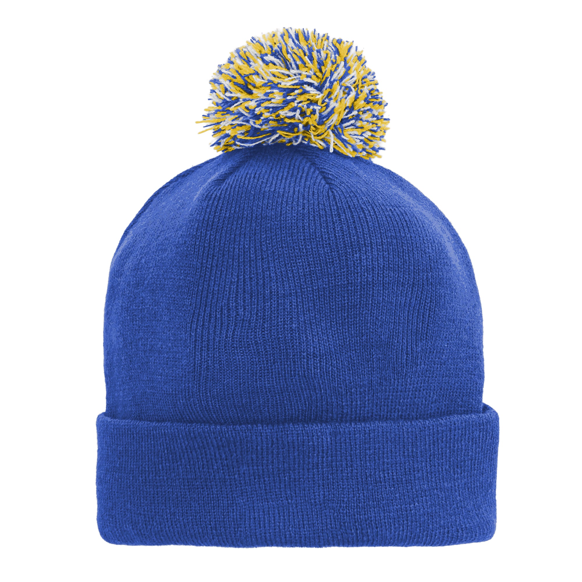 Bonnet tricoté à revers avec pompon, modèle Royal Los Angeles Rams, pour enfant de la marque Outerstuff.
