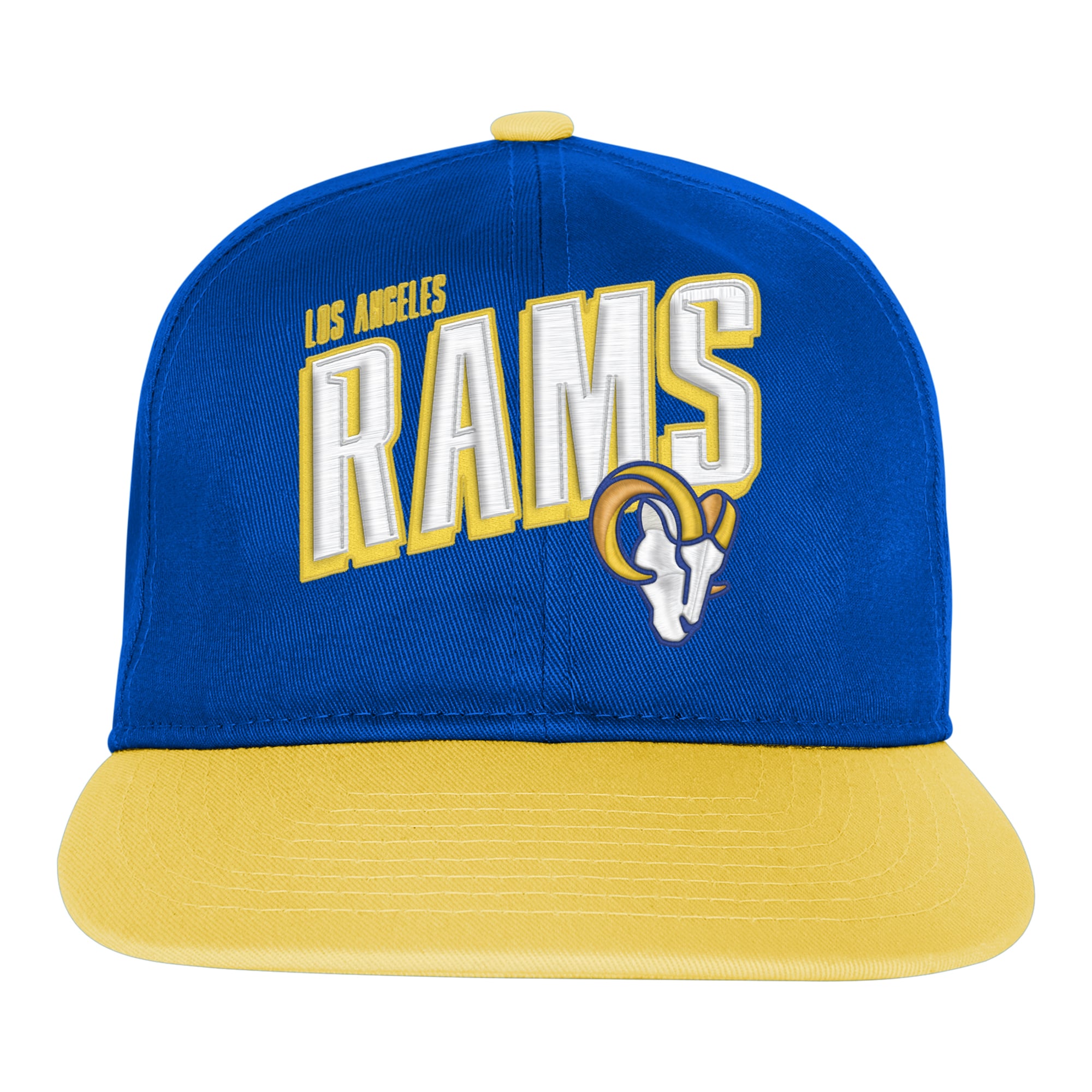 Casquette à visière plate Outerstuff bleu roi/jaune pour jeunes, Los Angeles Rams