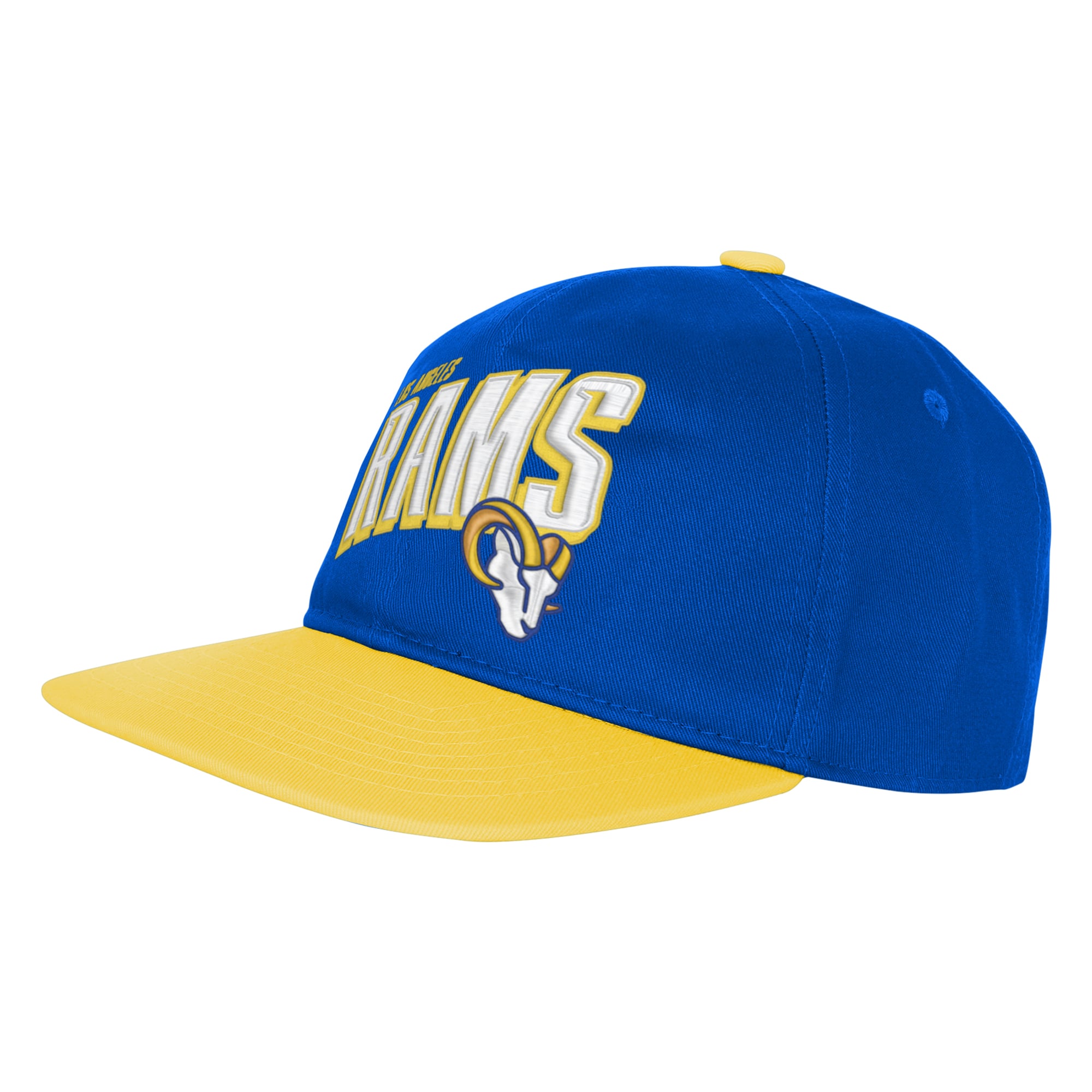 Casquette à visière plate Outerstuff bleu roi/jaune pour jeunes, Los Angeles Rams