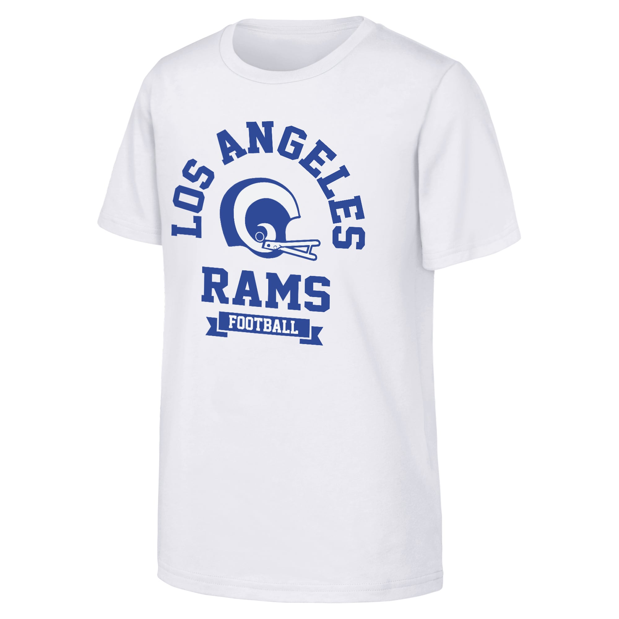 T-shirt de football américain blanc Outerstuff pour jeunes, Los Angeles Rams