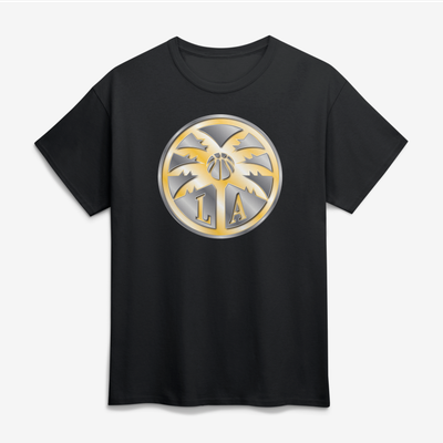 Los Angeles Sparks Big & Tall Metallic Mascot T-Shirt - Black