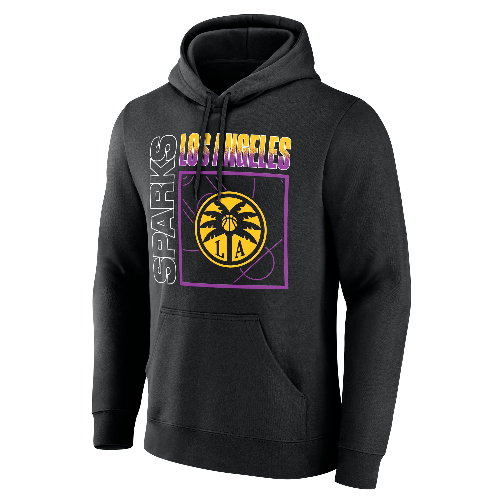 Men's Black Los Angeles Sparks Home Court Pop Personalized Name & Number Hoodie