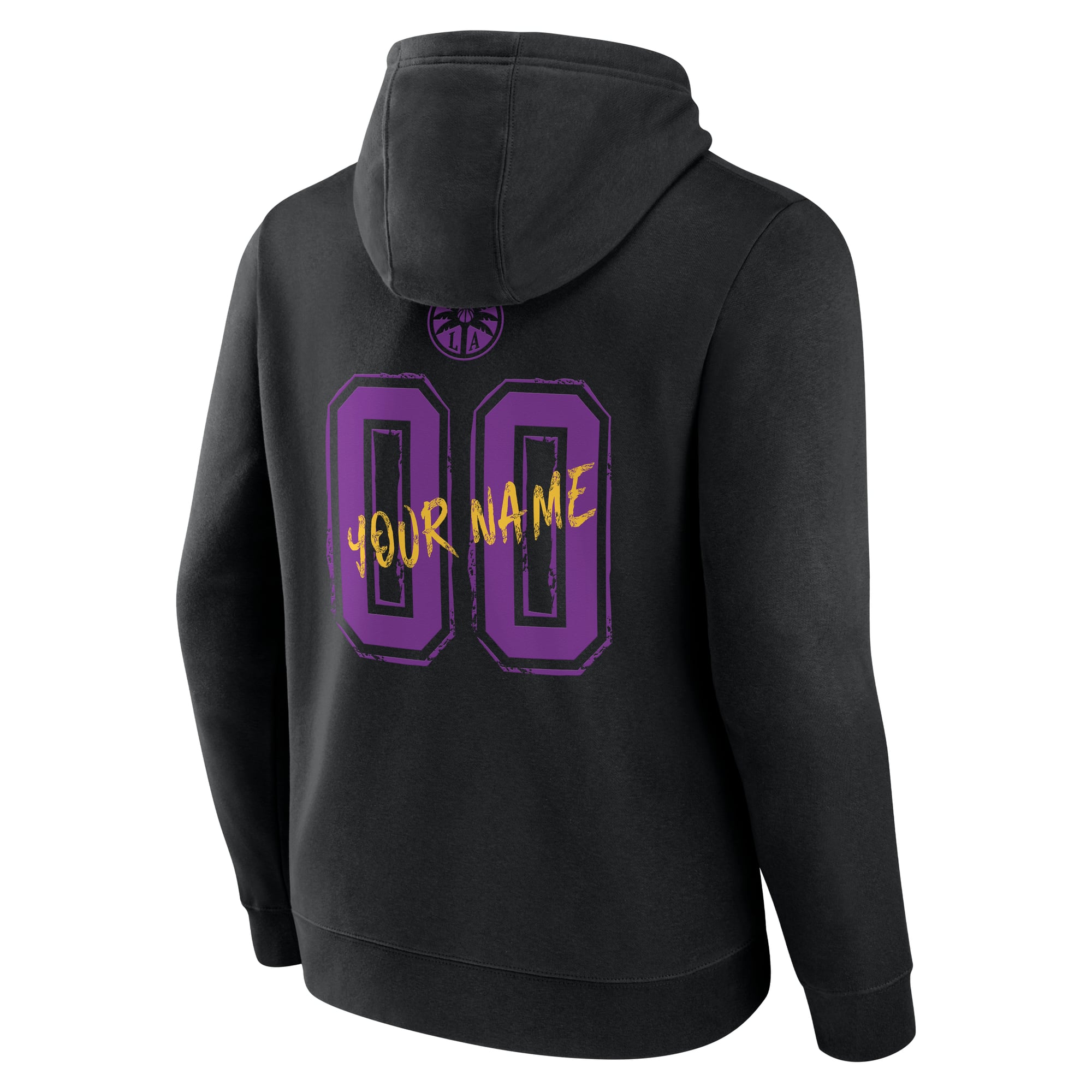 Men's Black Los Angeles Sparks Hustle Personalized Name & Number Hoodie
