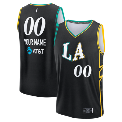 Los Angeles Sparks Fanatics Fast Break Custom Jersey - Rebel Edition - Black