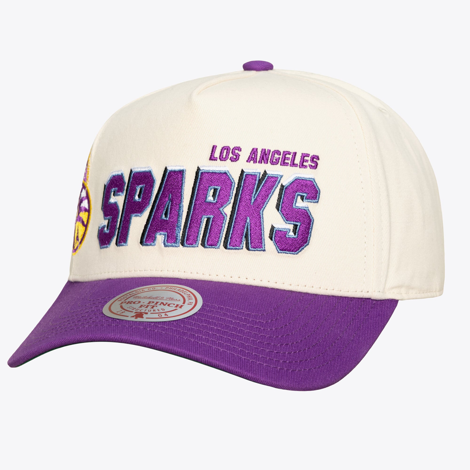 Casquette unisexe Mitchell & Ness crème Los Angeles Sparks Big Time Pro Crown ajustable