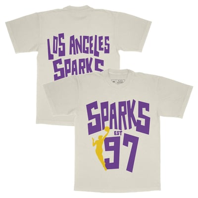  Los Angeles Sparks Playa Society Unisex Est T-Shirt - Oatmeal