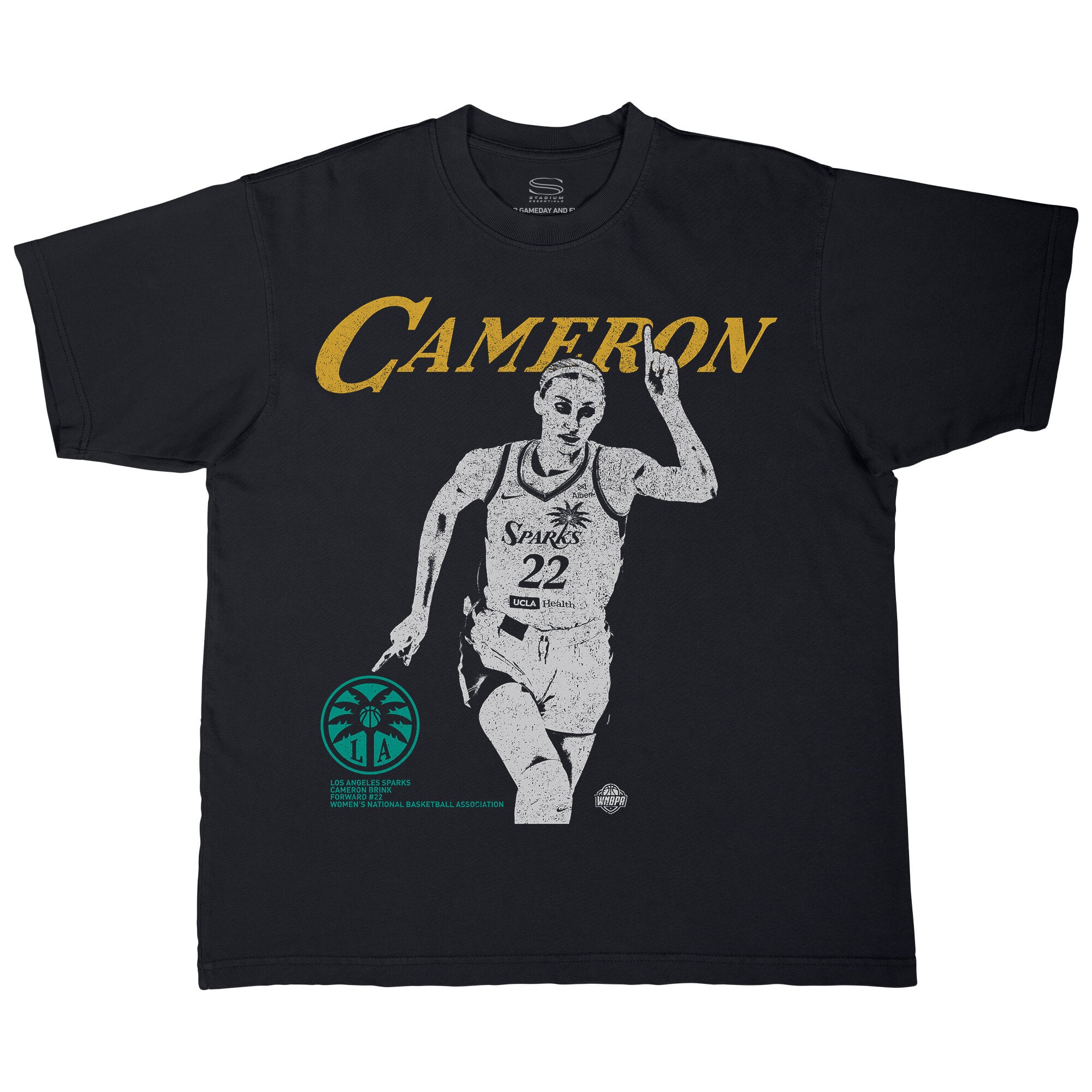 Unisex Stadium Essentials Cameron Brink Black Los Angeles Sparks Two-Step Urban T-Shirt