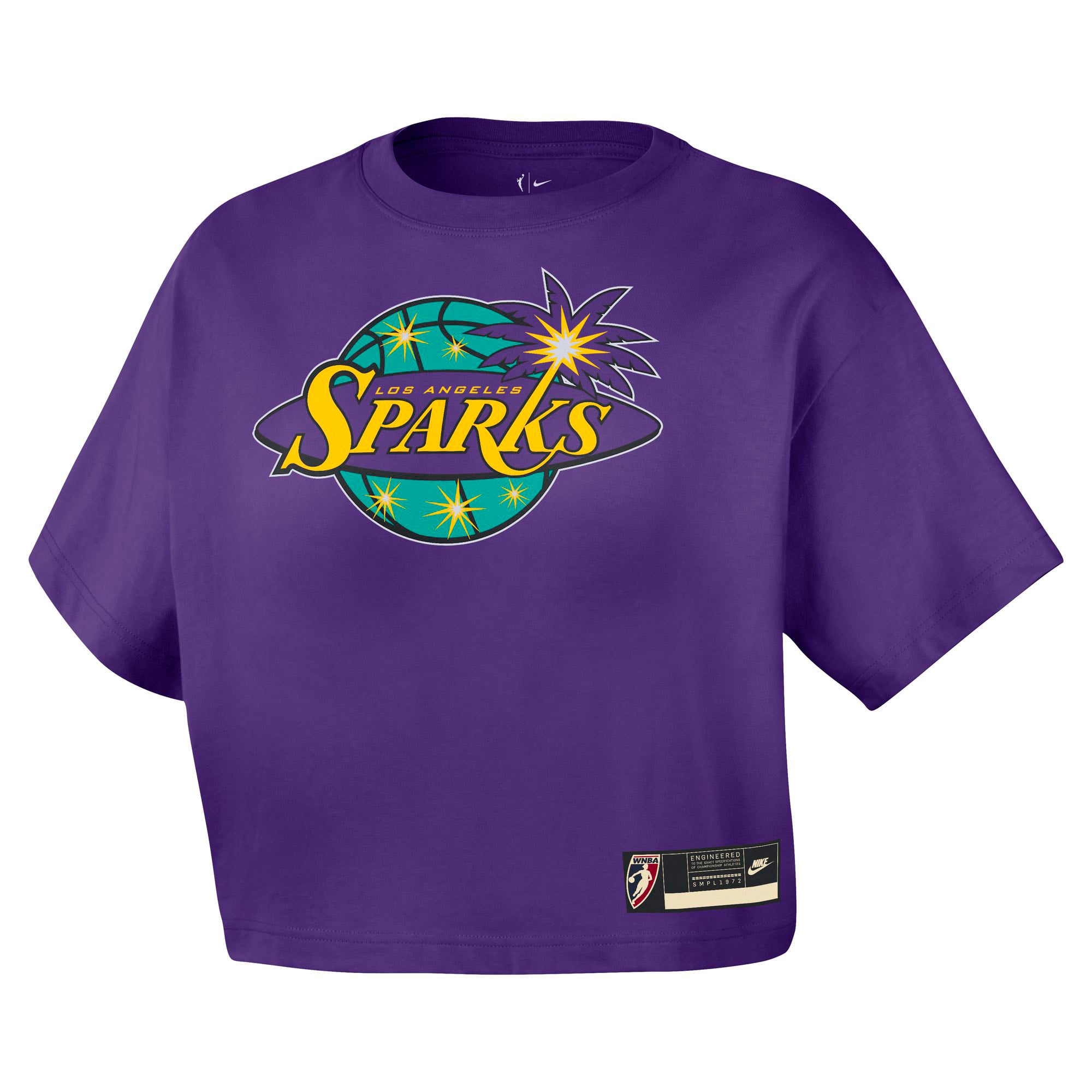 Women's Nike Purple Los Angeles Sparks Throwback Cropped T-Shirt - Court Origins