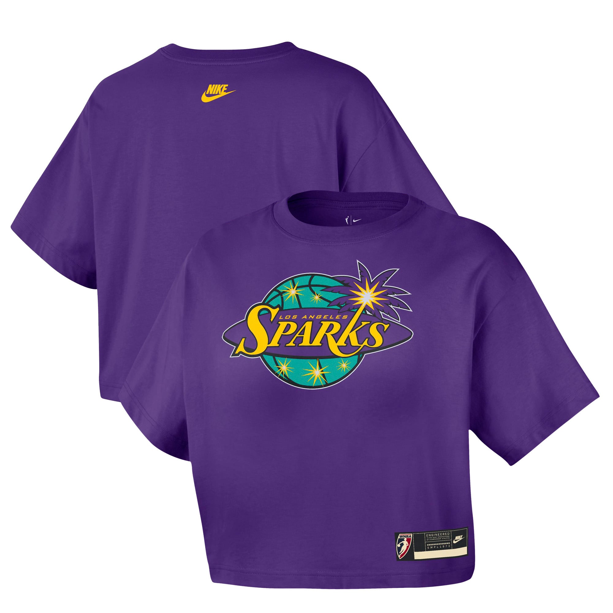 Women's Nike Purple Los Angeles Sparks Throwback Cropped T-Shirt - Court Origins
