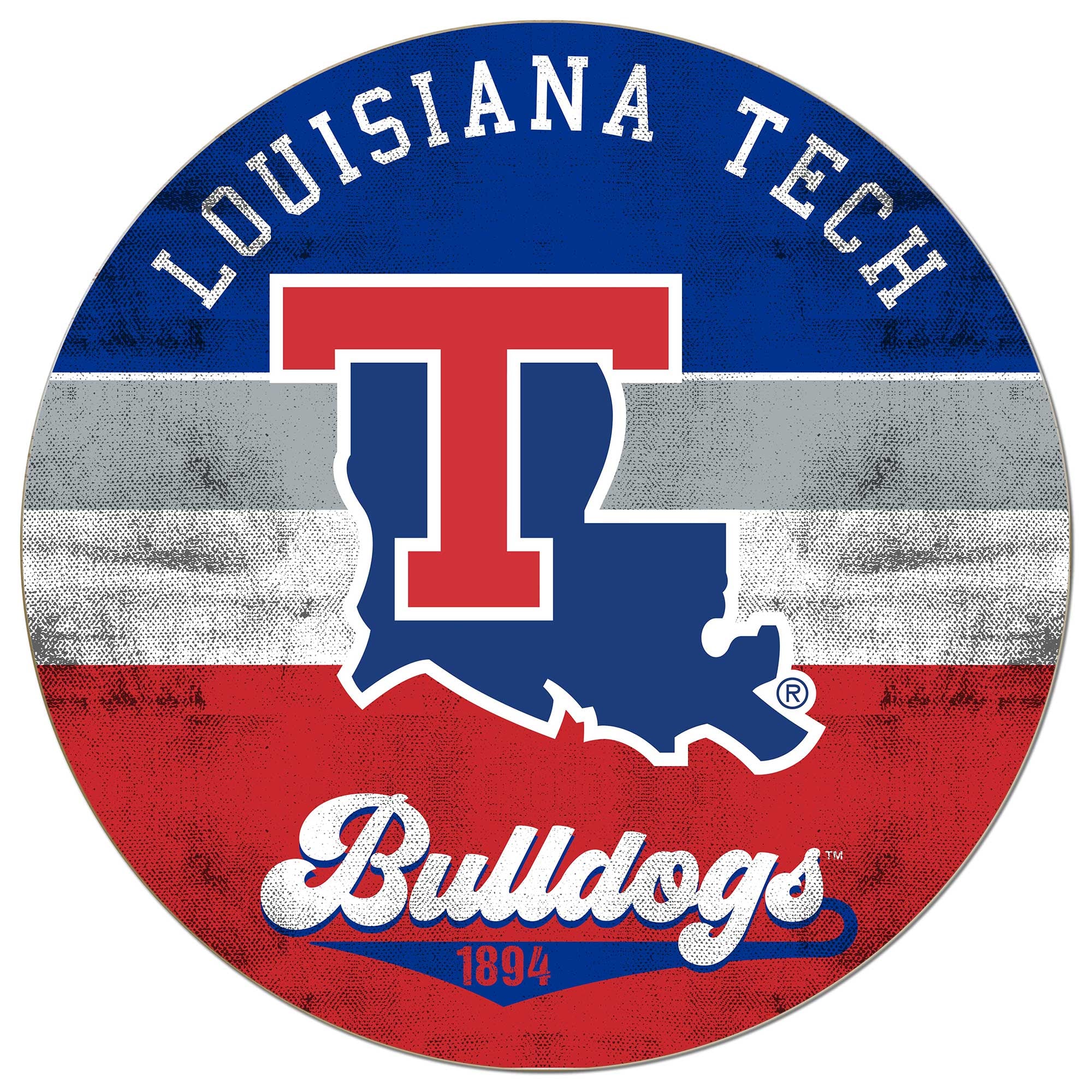 La Tech Database Lids Louisiana Tech Bulldogs 20'' x 20'' Retro Logo Circle Sign ...