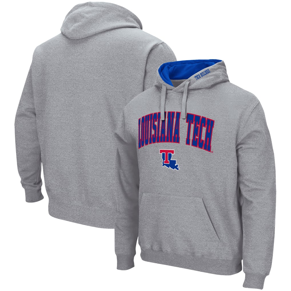 Louisiana Tech Bulldogs Colosseum Arch & Logo 3.0 Pullover Hoodie - Heather Gray
